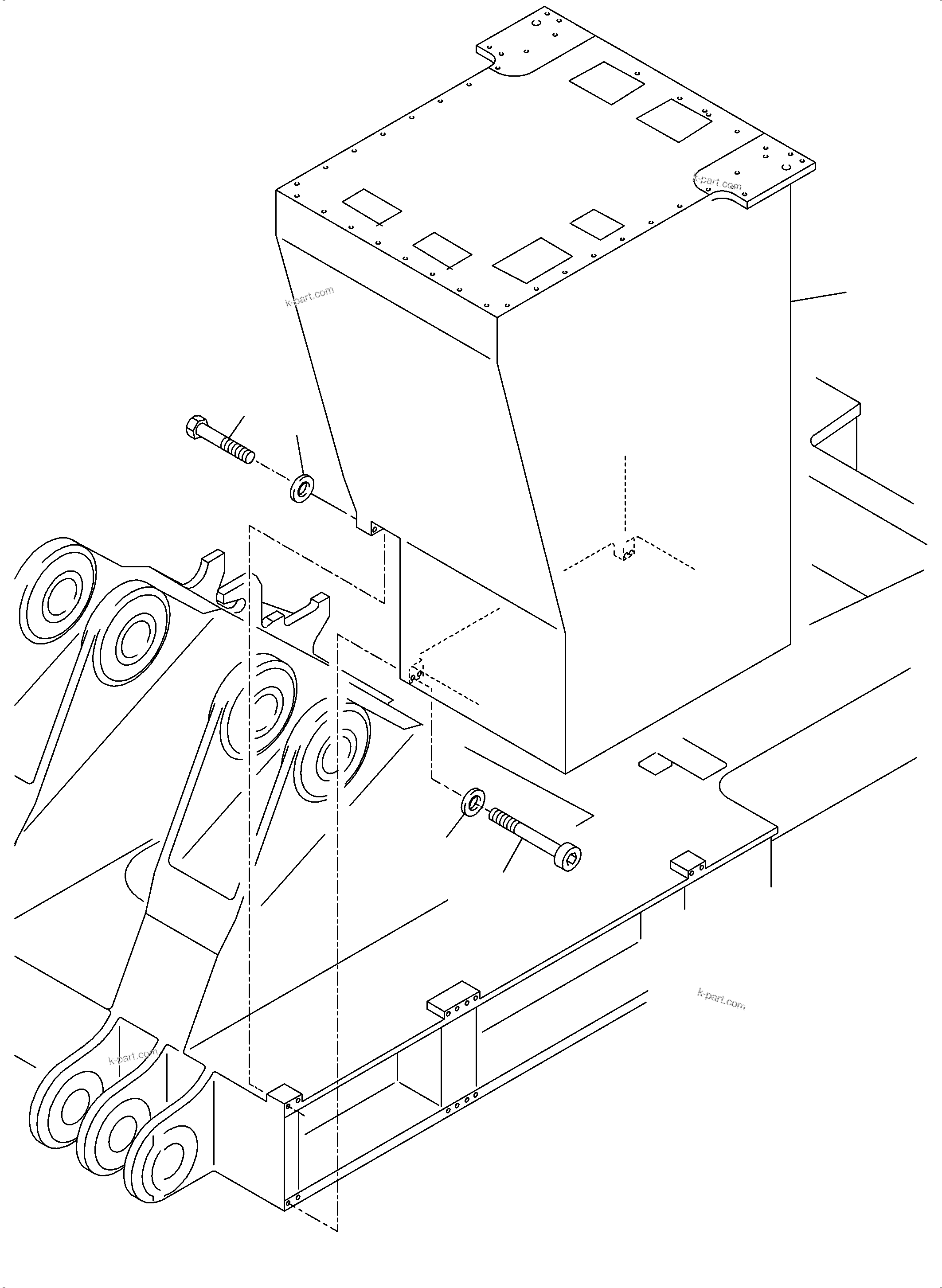 Komatsu parts book diagram for PC4000-6 S/N 58132: CAB SUPPORT ARR. X2-BOX