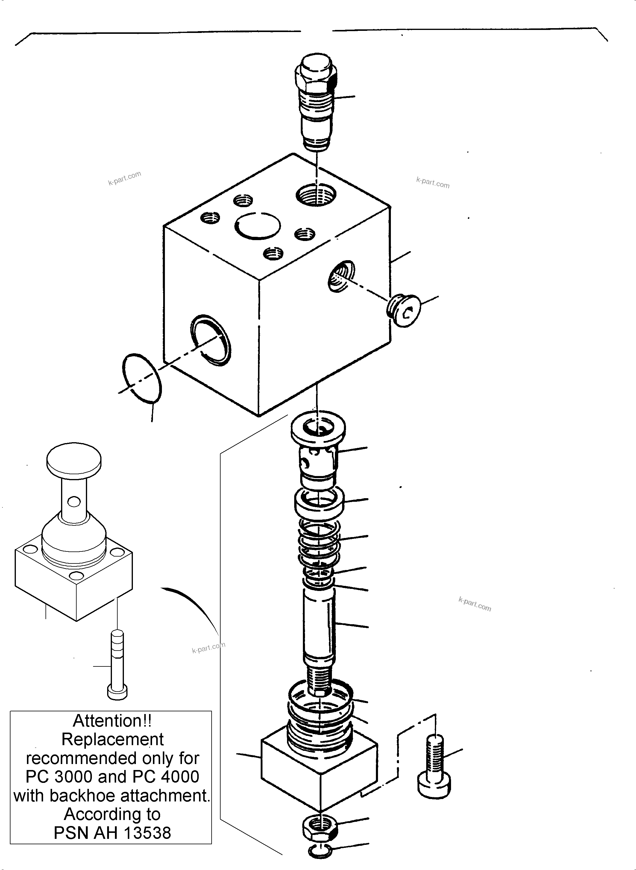 Komatsu parts book diagram for PC4000-6 S/N 58137: THROTTLE CHECK VALVE