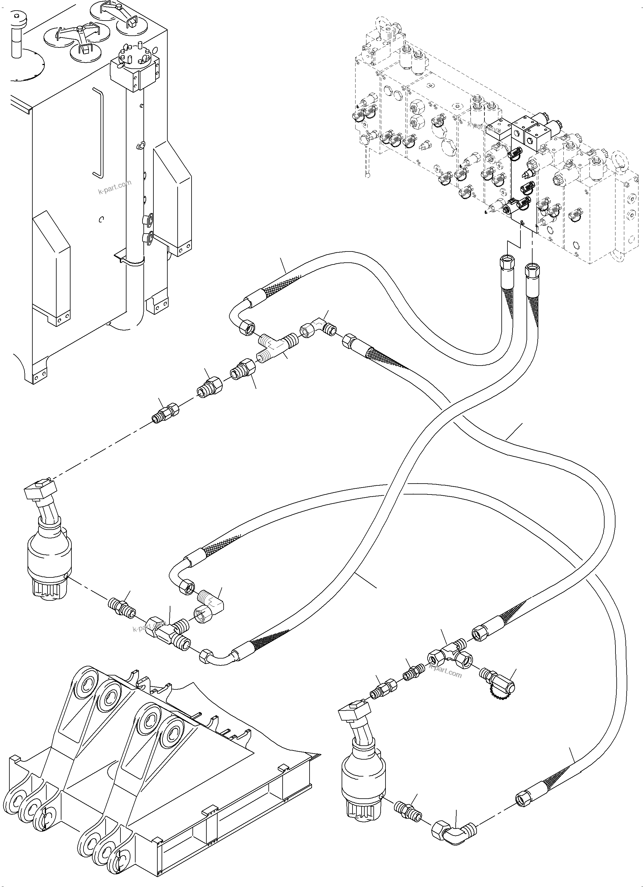 Komatsu parts book diagram for PC4000-6 S/N 58137: LINES SLEW GEAR