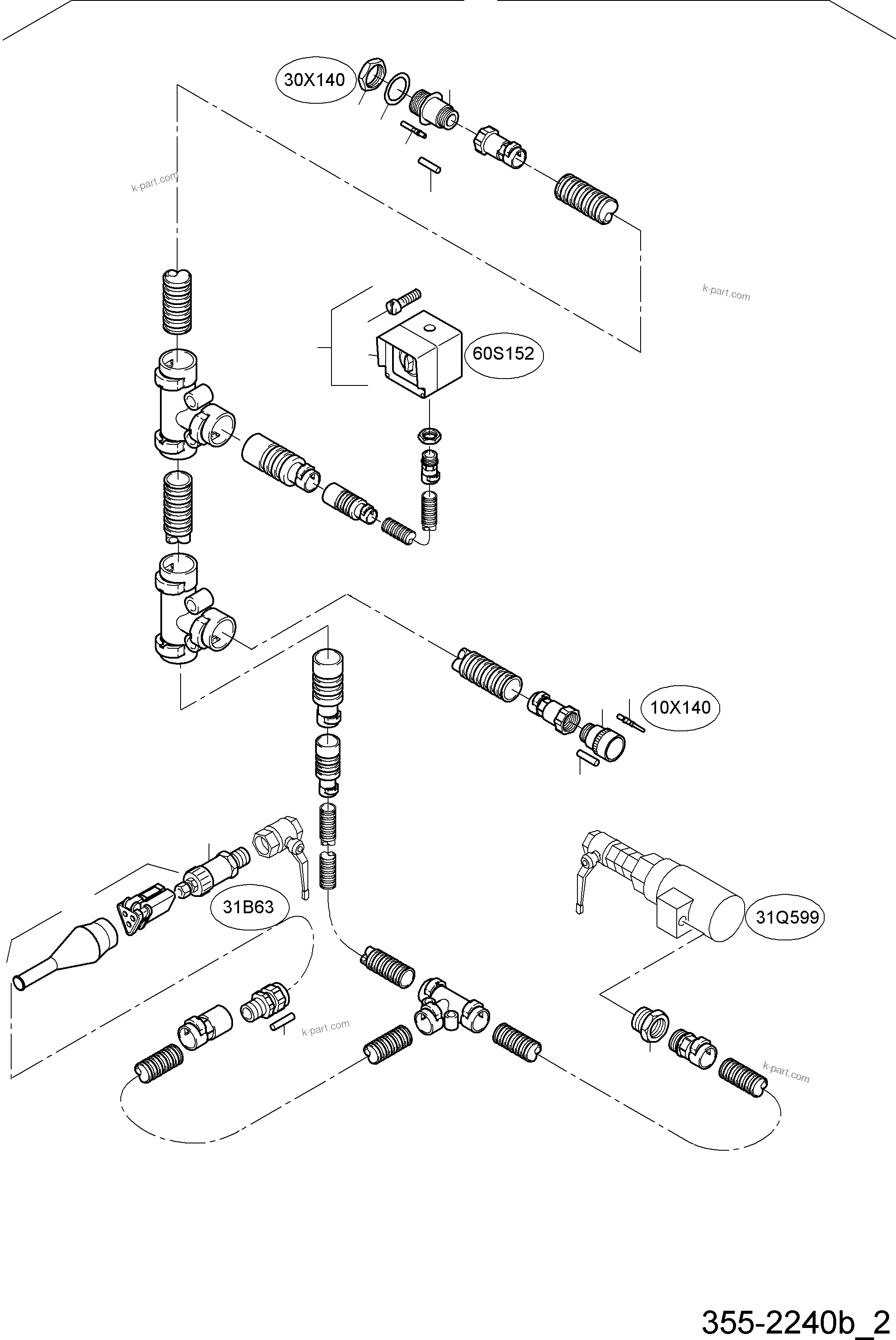 Komatsu parts book diagram for PC4000-6 S/N 58137: CABLES - TANK SENSOR