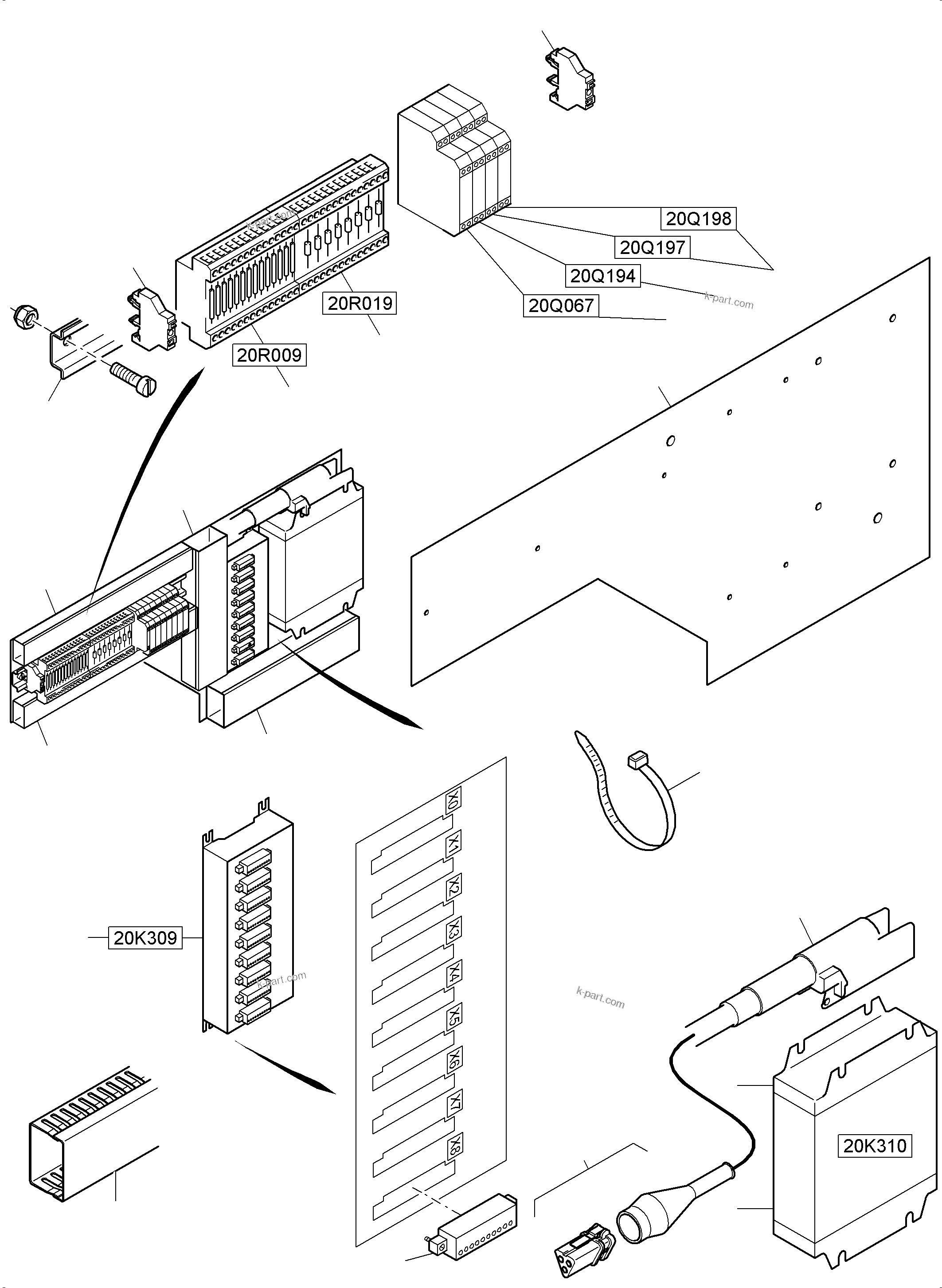 Komatsu parts book diagram for PC4000-6 S/N 58137: CONTOLLER OPERATION PANEL ORT 20
