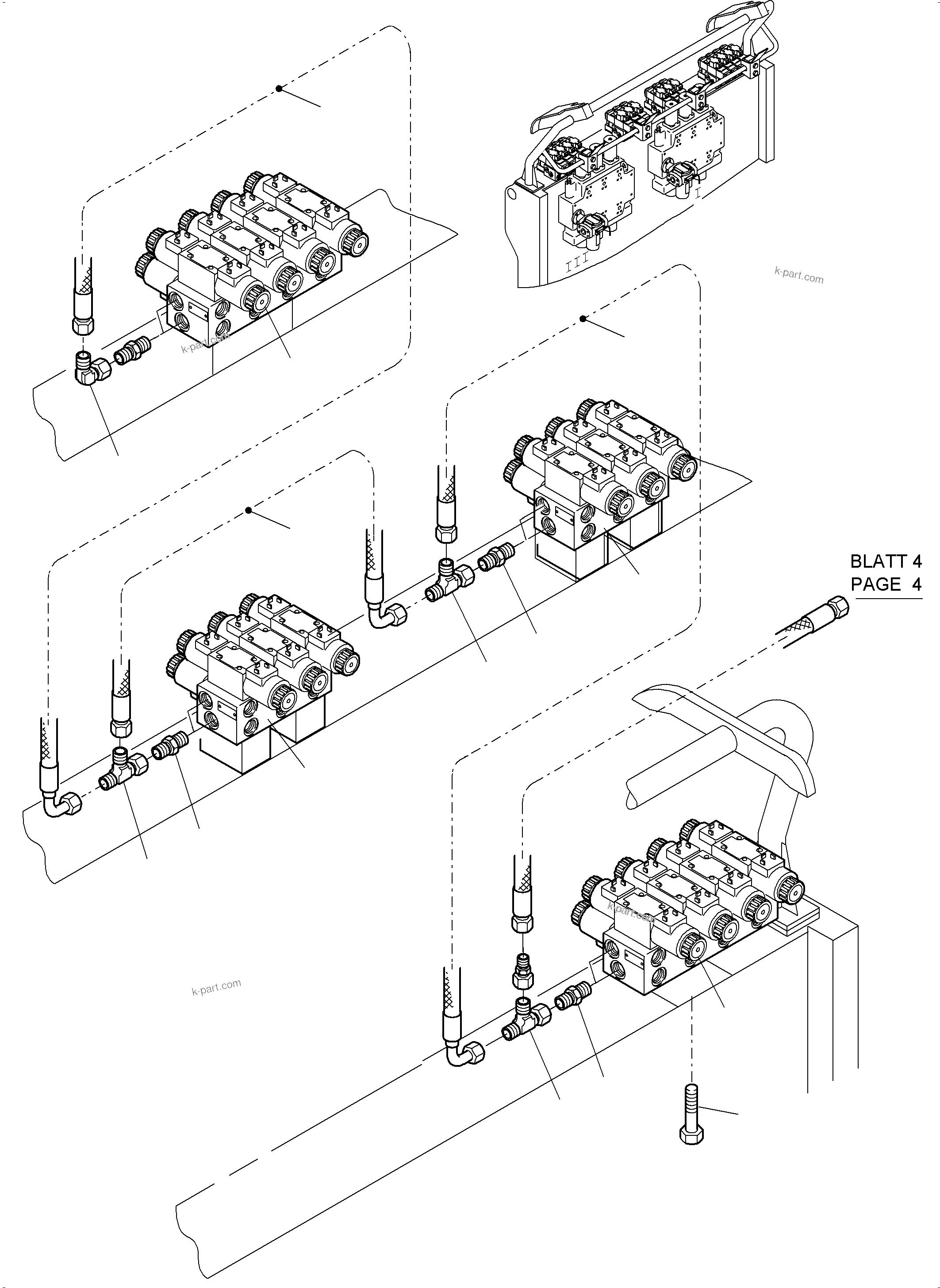 Komatsu parts book diagram for PC4000-6 S/N 58137: REMOT CONTROL MAINFOLD ARR.