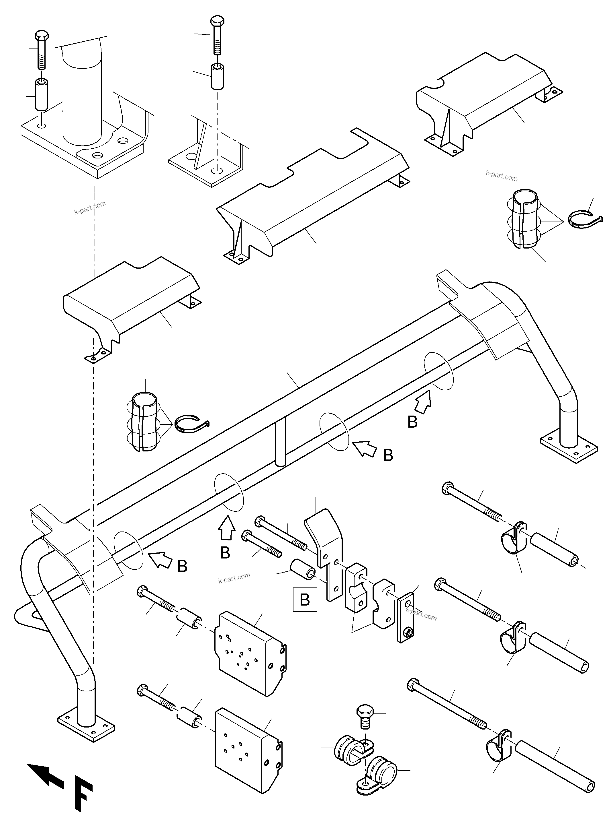 Komatsu parts book diagram for PC4000-6 S/N 58137: REMOT CONTROL MAINFOLD ARR.