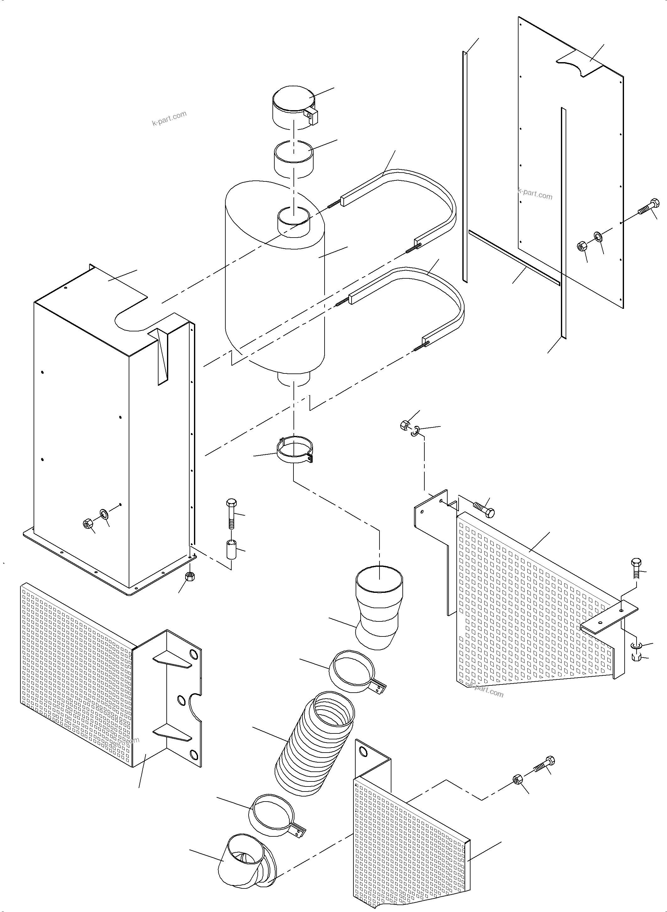 Komatsu parts book diagram for PC4000-6 S/N 58137: EXHAUST SYSTEM