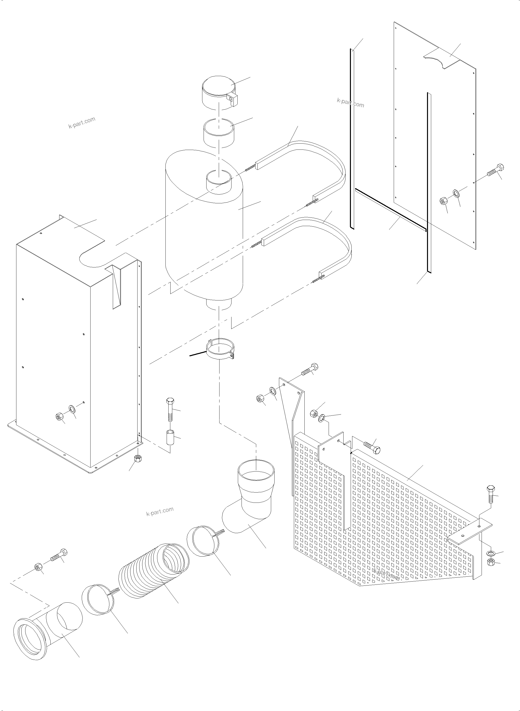Komatsu parts book diagram for PC4000-6 S/N 58137: EXHAUST SYSTEM
