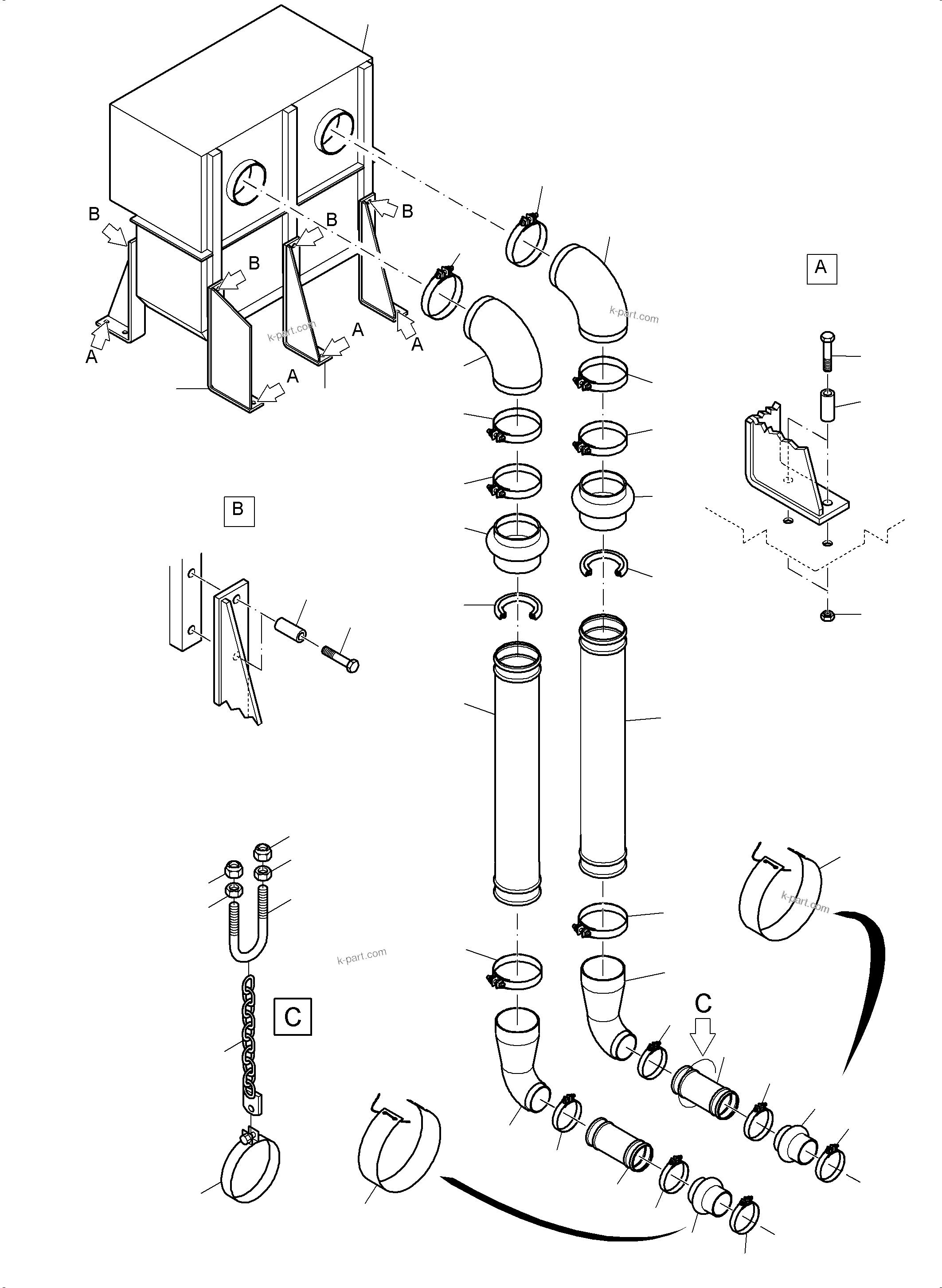 Komatsu parts book diagram for PC4000-6 S/N 58137: MOTOR AIR INTAKE