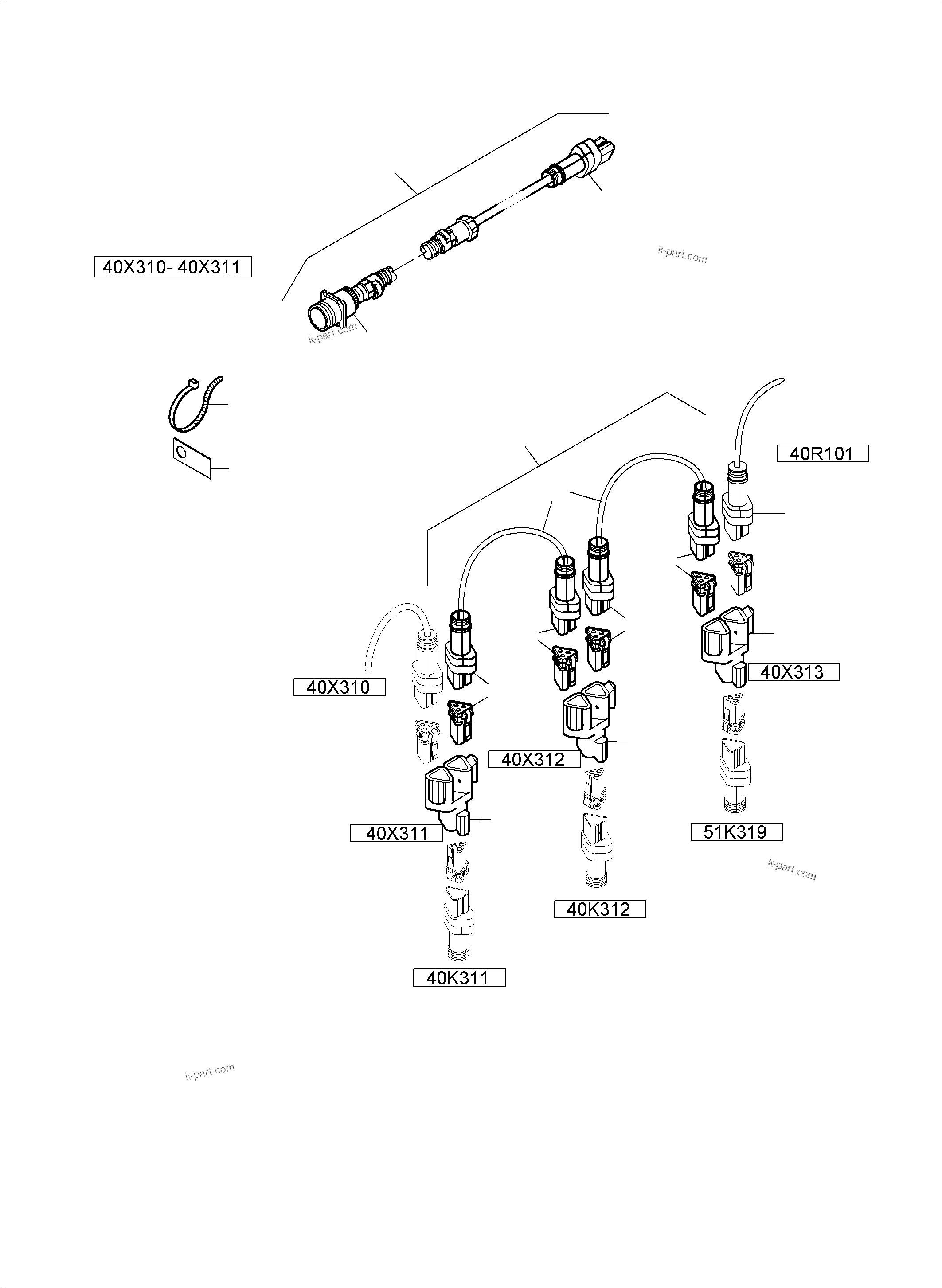 Komatsu parts book diagram for PC4000-6 S/N 58137: SWITCH CABINET ORT 40