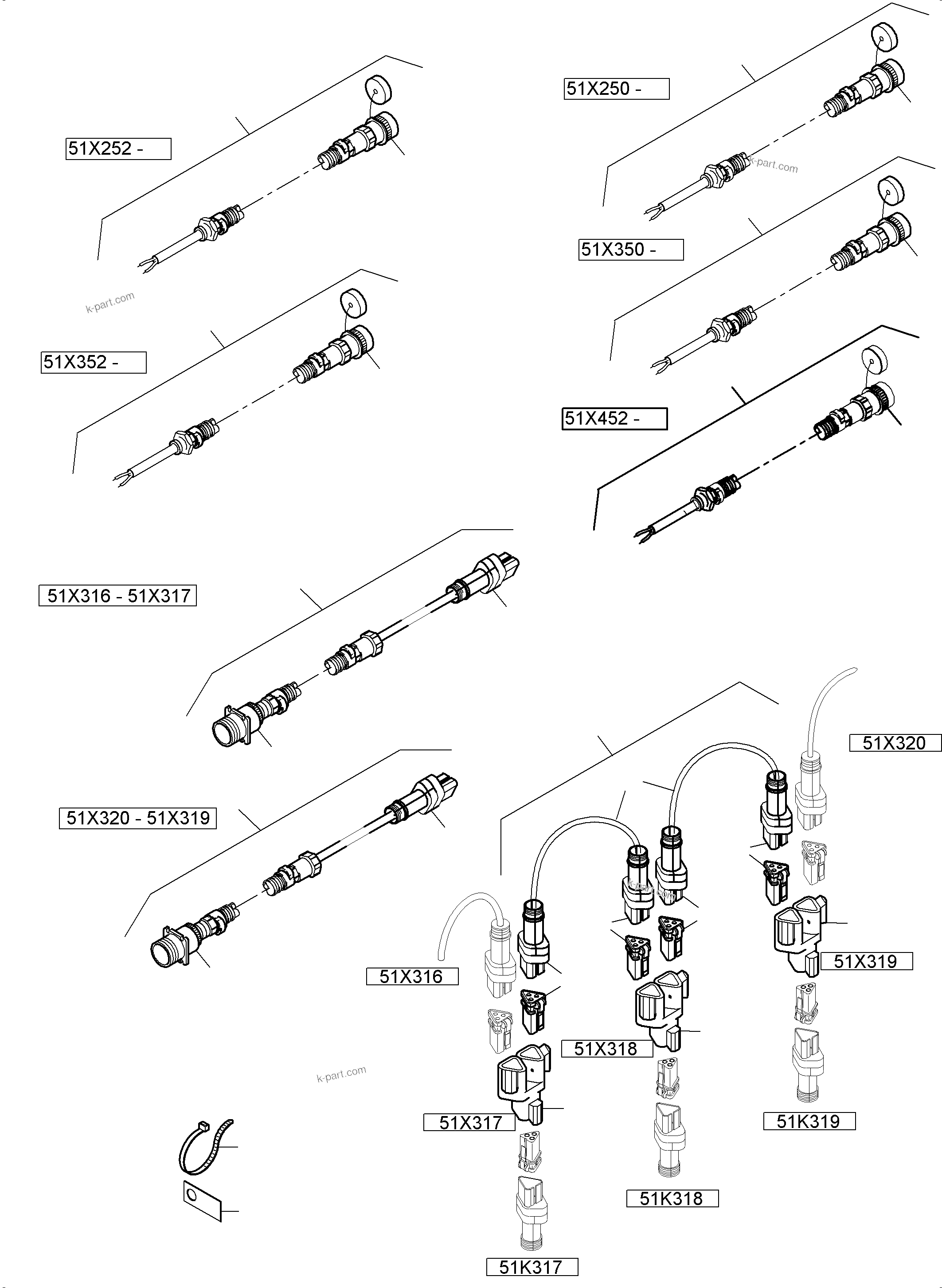Komatsu parts book diagram for PC4000-6 S/N 58137: SWITCH CABINET ORT 51