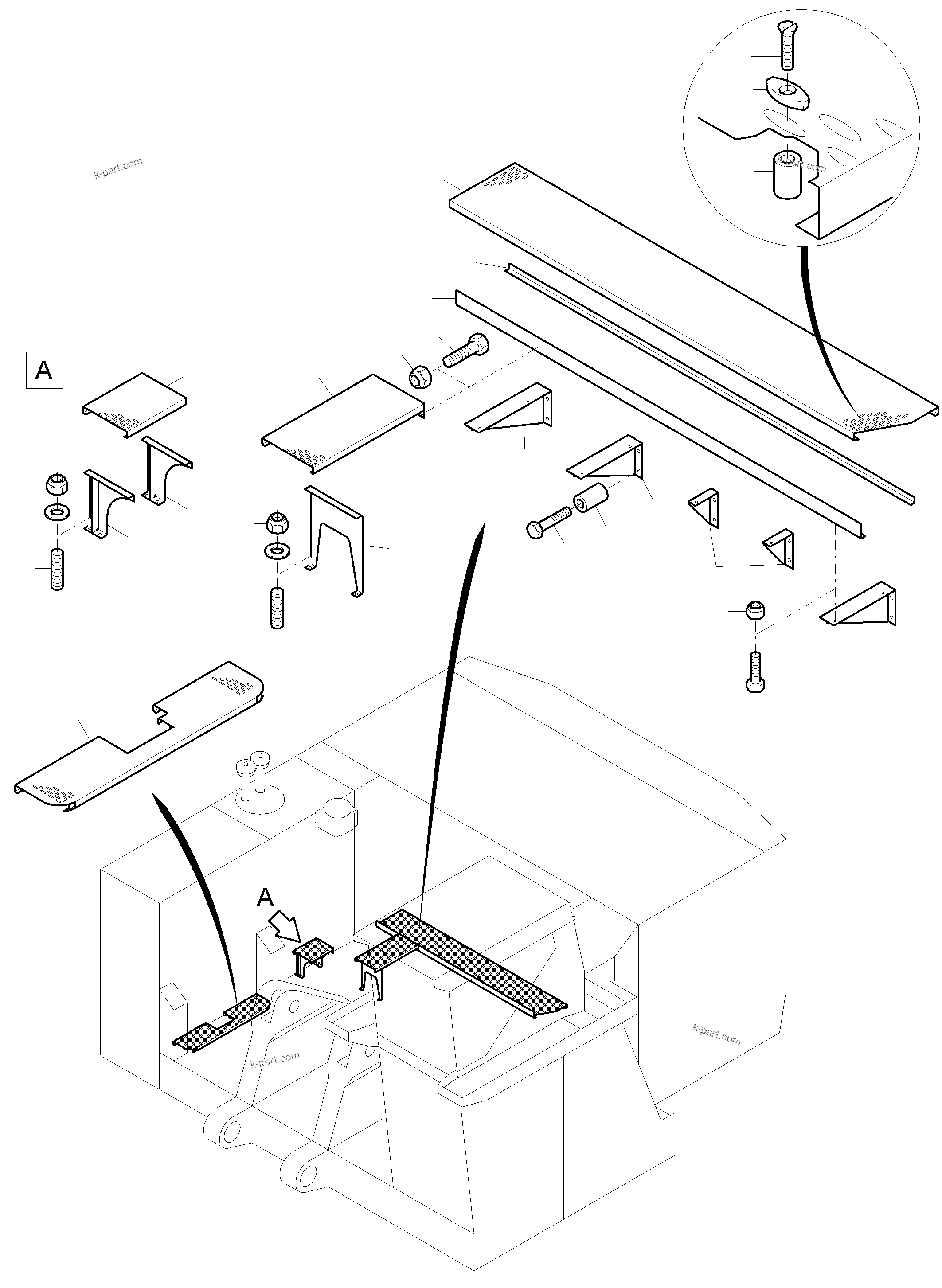 Komatsu parts book diagram for PC4000-6 S/N 58137: RAILS AND PLATFORMS