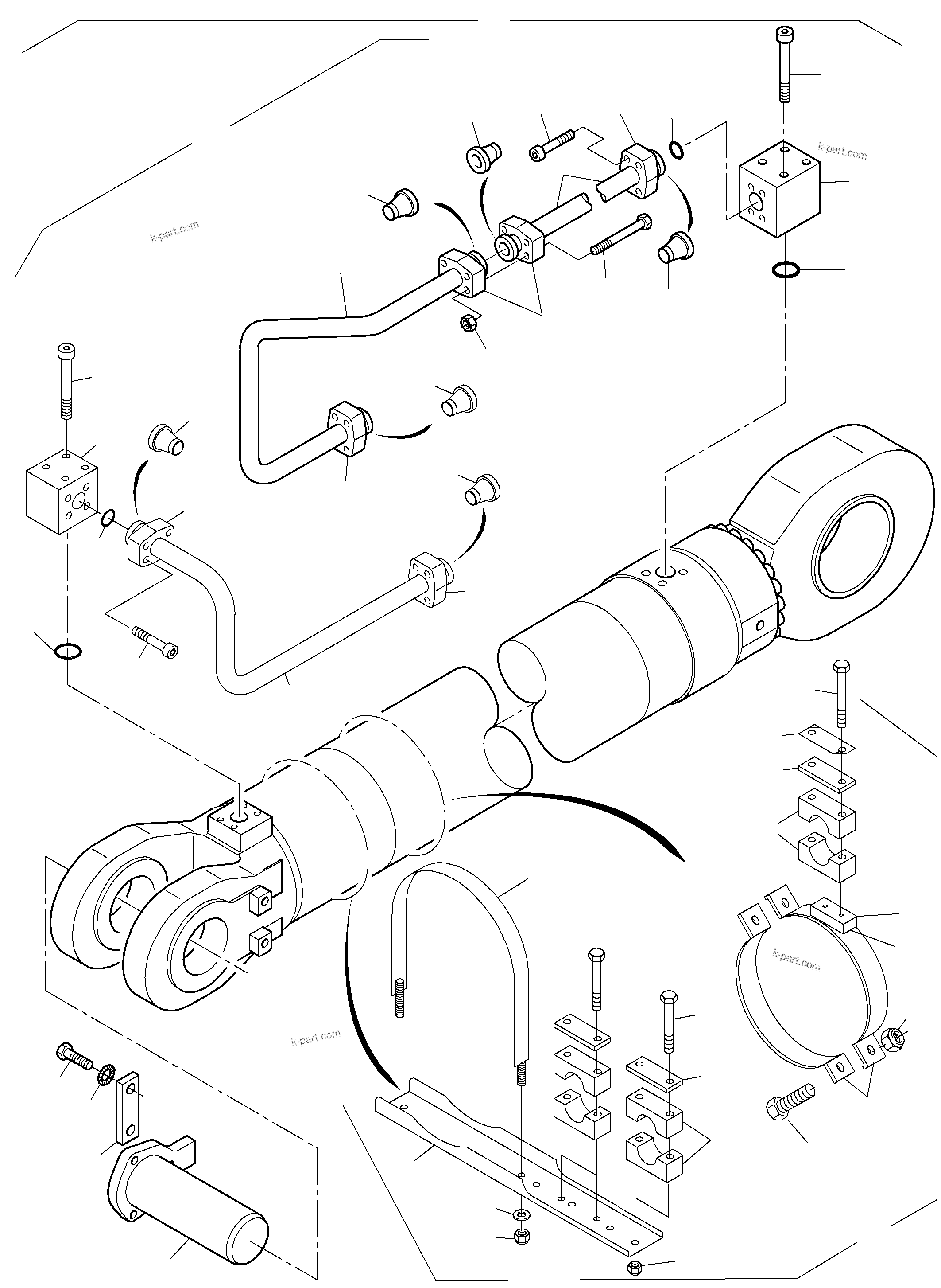 Komatsu parts book diagram for PC4000-6 S/N 58137: PIPING - BACKHOE CYLINDER  R.H.