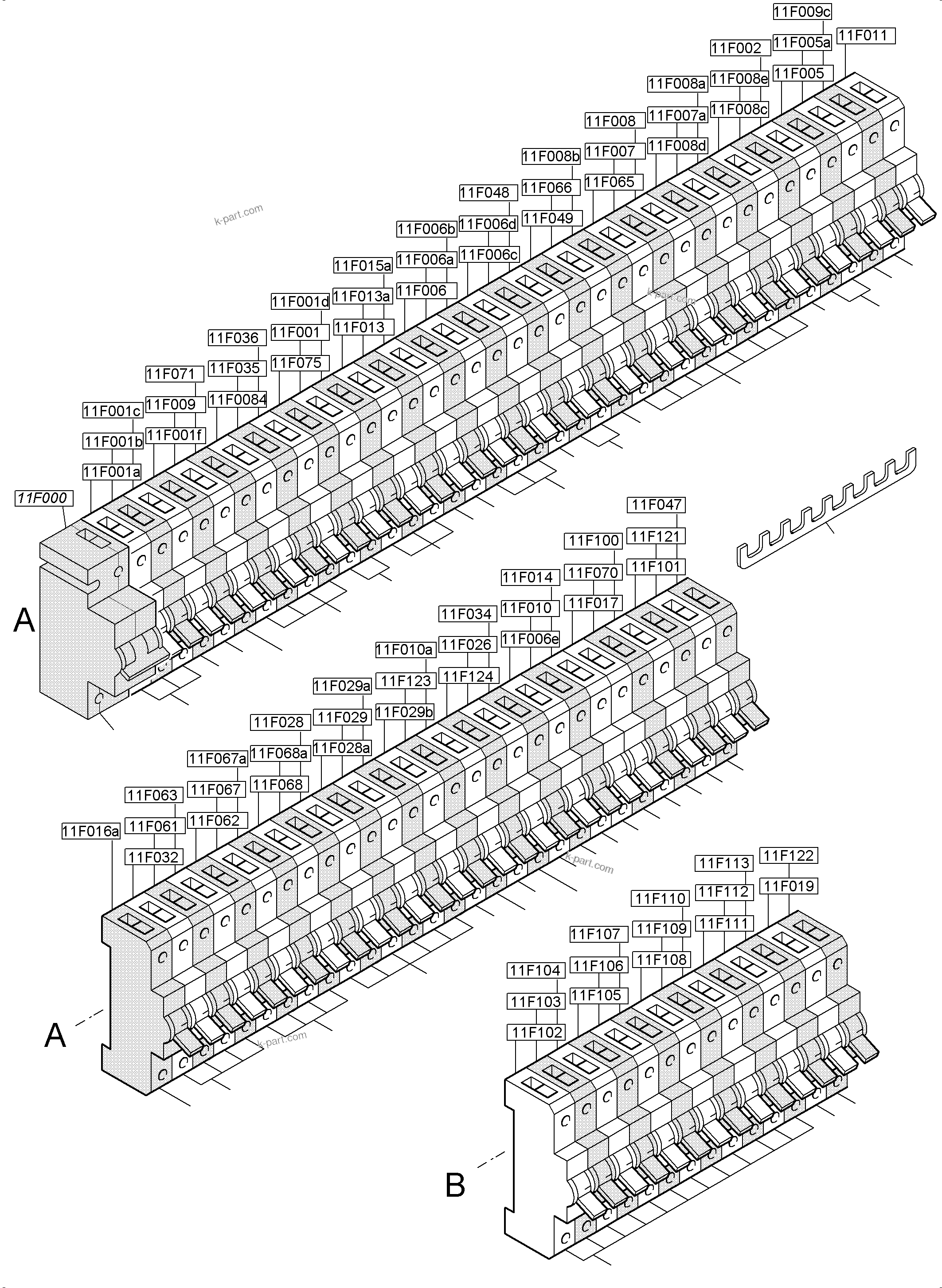 Komatsu parts book diagram for PC4000-6 S/N 58137: SWITCH FRAMING X2 LOCATION 11