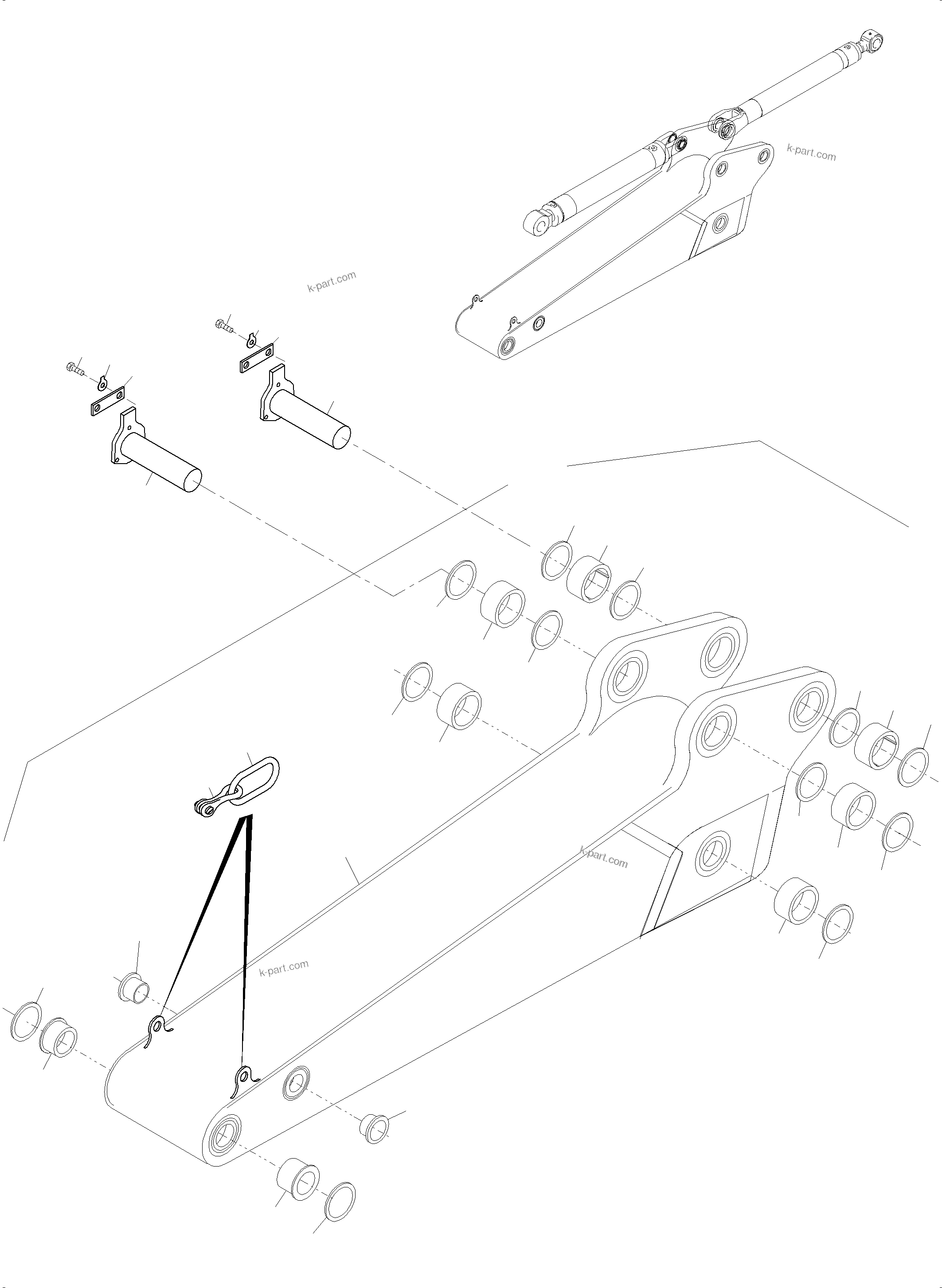 Komatsu parts book diagram for PC4000-6 S/N 58137: BACKHOE  STICK 4,5M