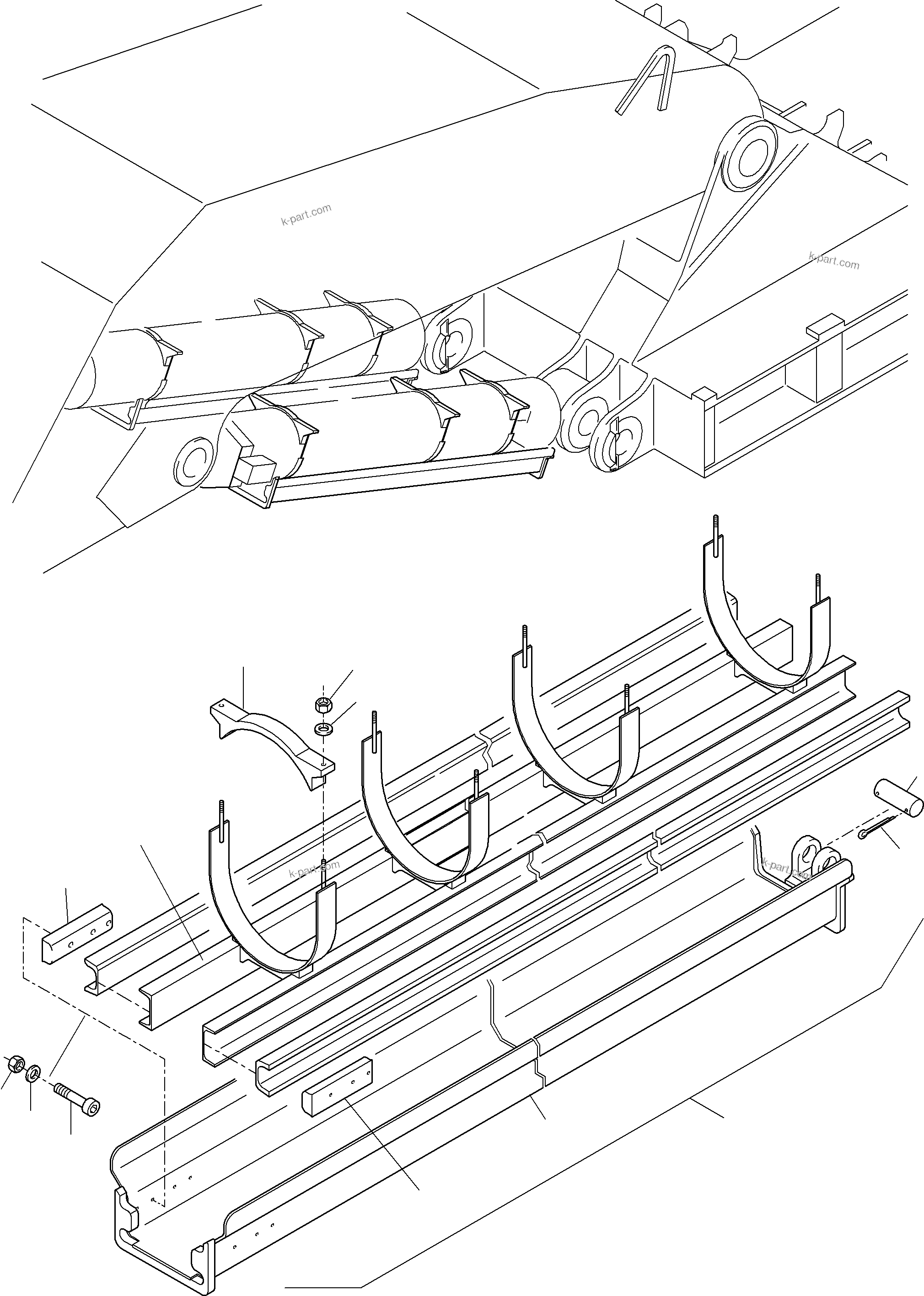Komatsu parts book diagram for PC4000-6 S/N 58141: ROD PROTECTION - BOOM CYLINDER