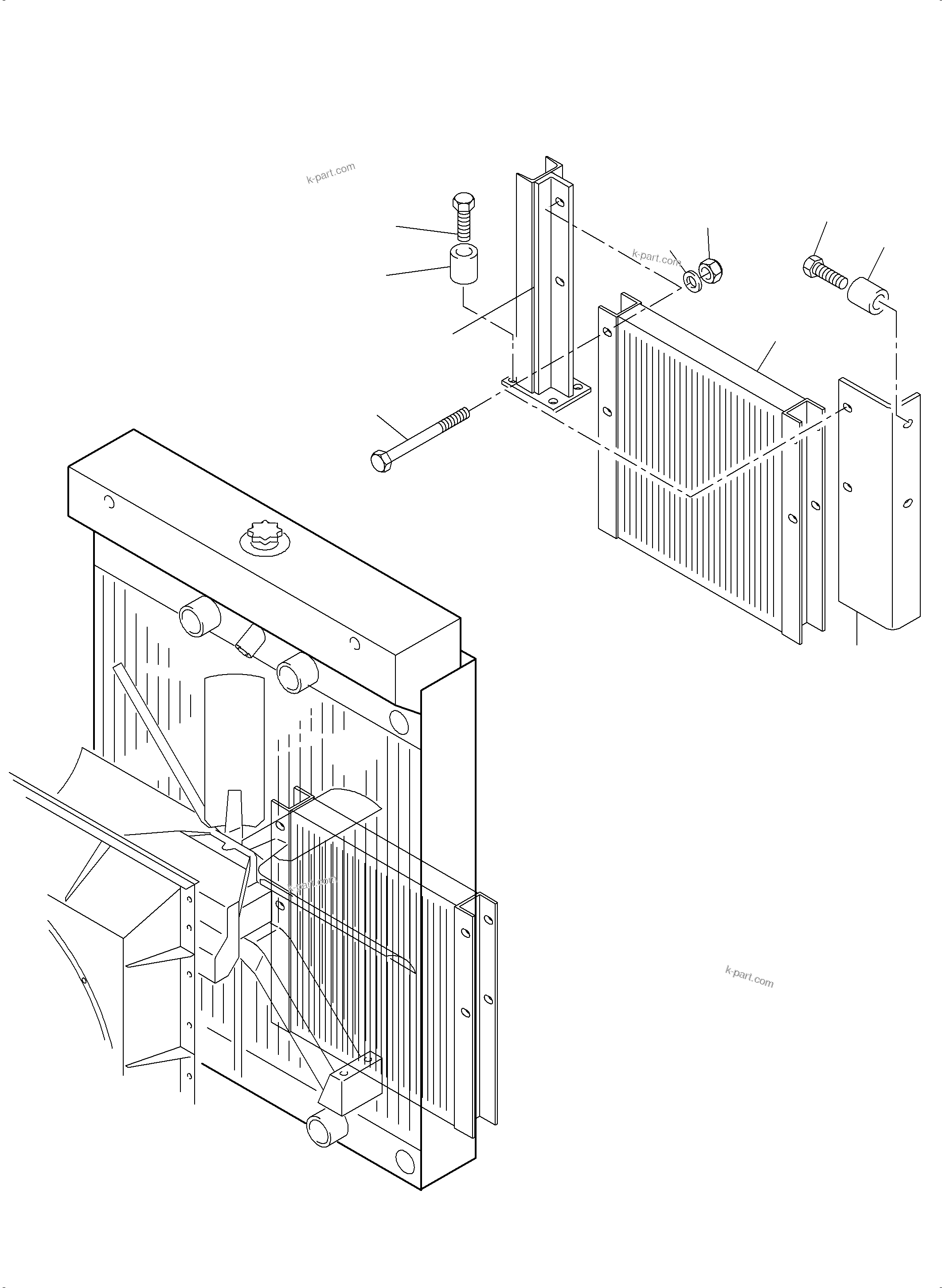 Komatsu parts book diagram for PC4000-6 S/N 58141: RADIATOR ARR.