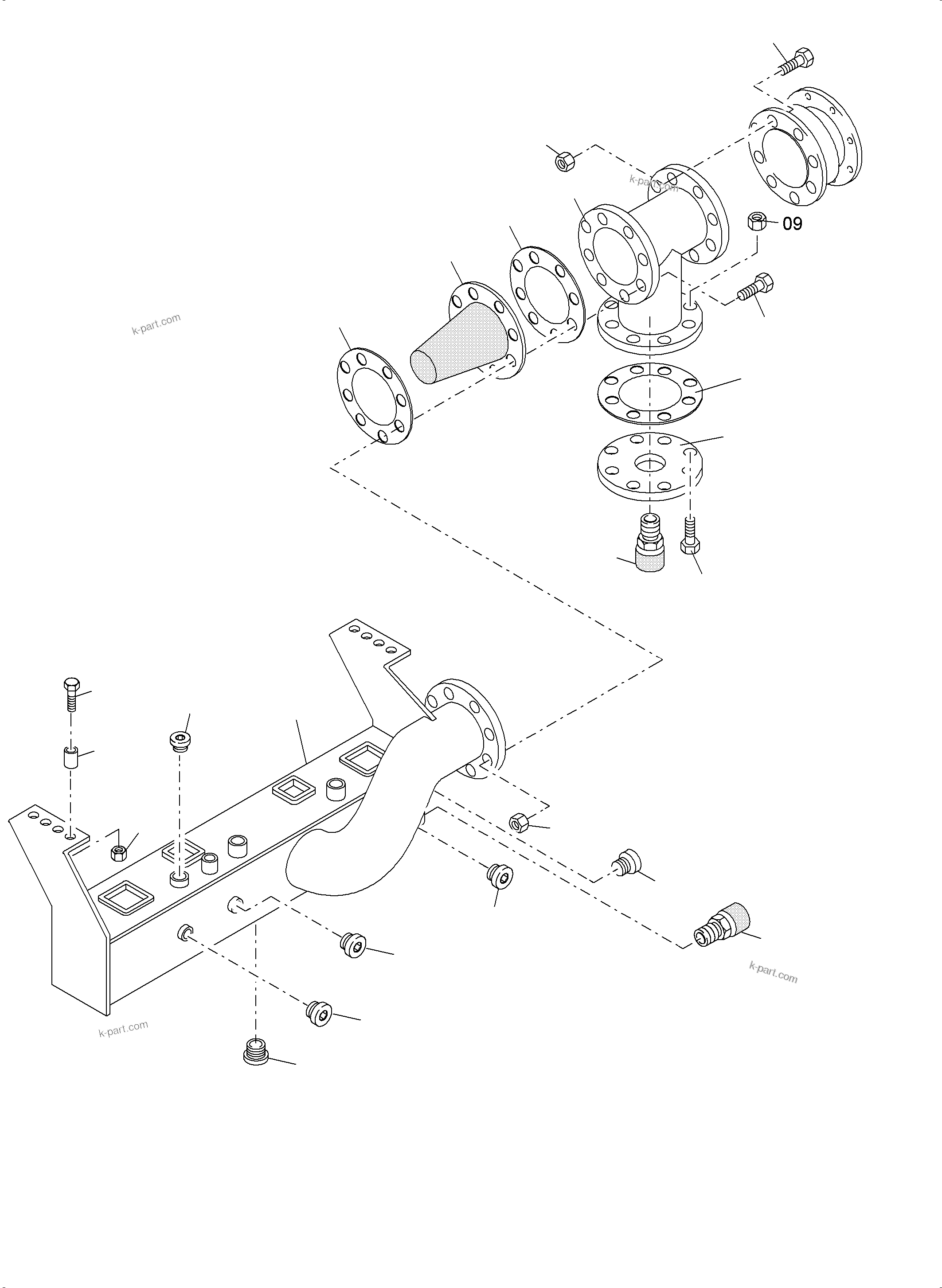 Komatsu parts book diagram for PC4000-6 S/N 58141: SUCTION TANK