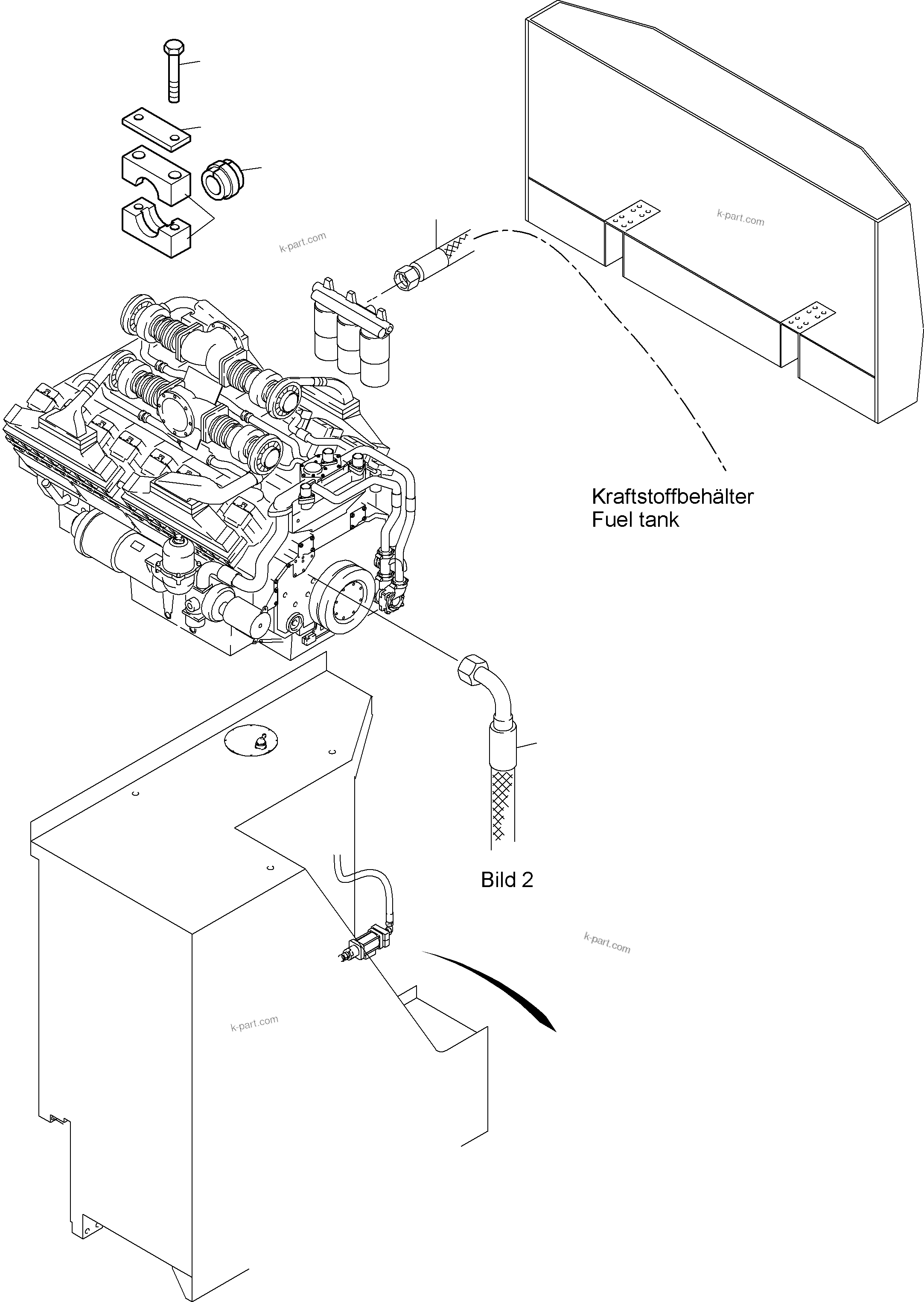 Komatsu parts book diagram for PC4000-6 S/N 58141: FUEL LINES