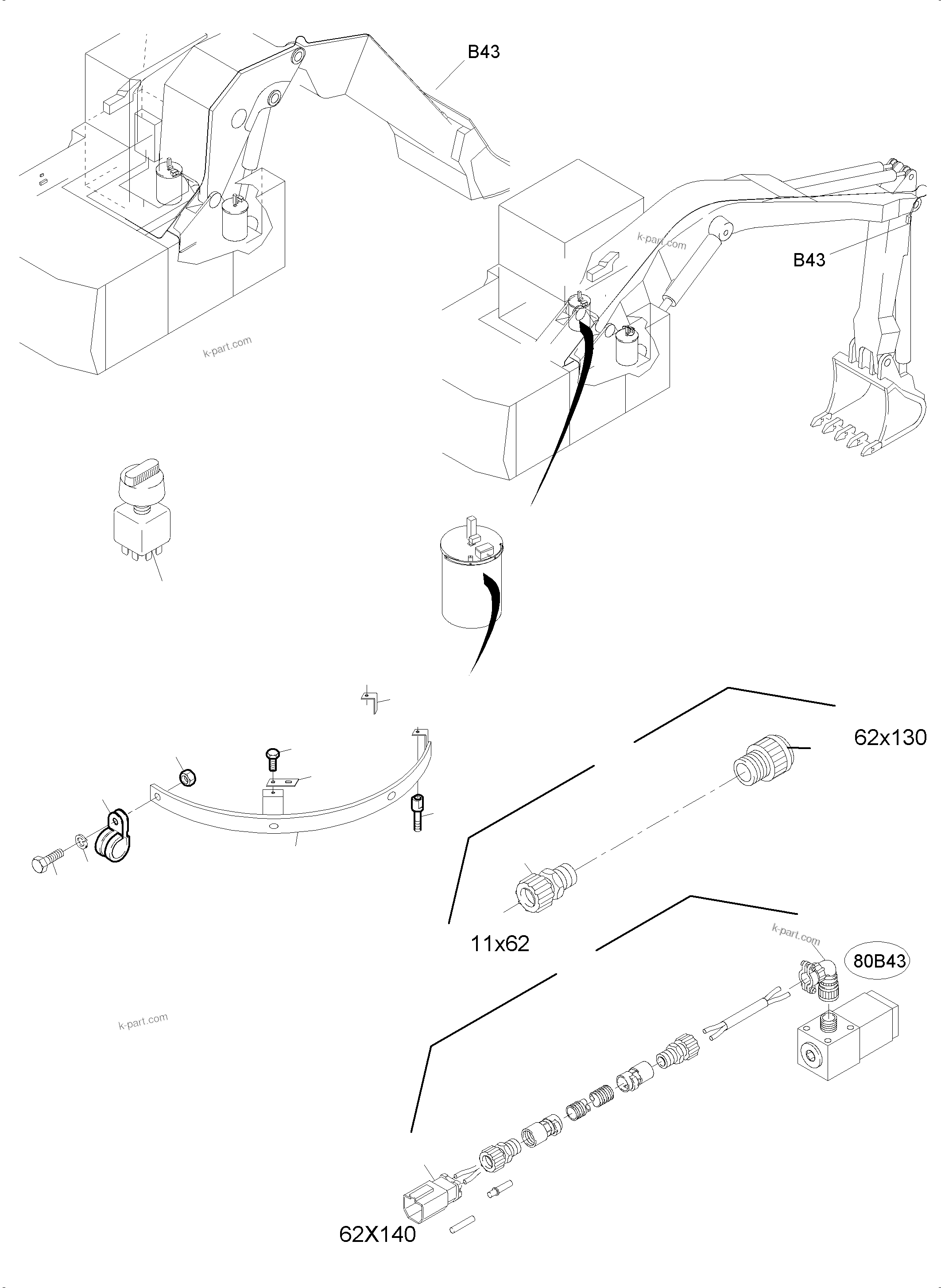 Komatsu parts book diagram for PC4000-6 S/N 58141: ELECTRIC PARTS LUBE SYSTEM