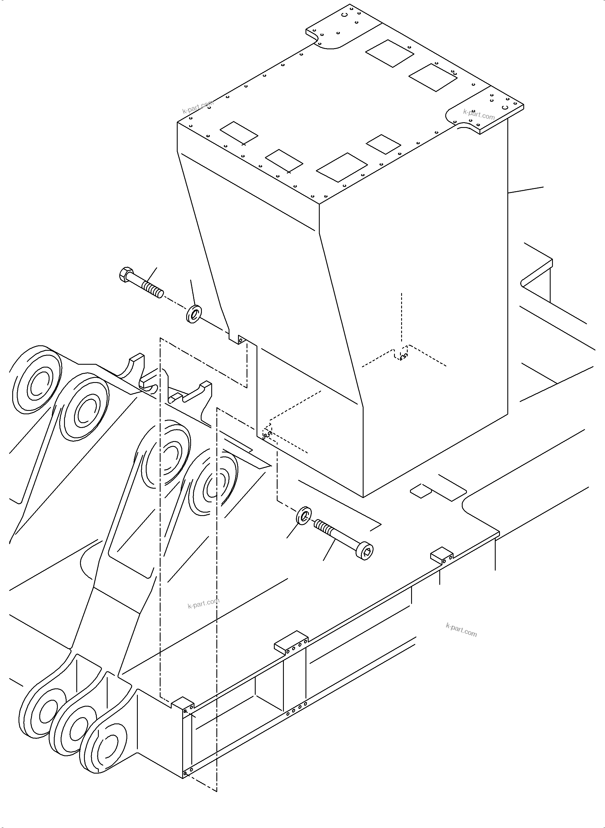 Komatsu parts book diagram for PC4000-6 S/N 58141: CAB SUPPORT ARR. X2-BOX