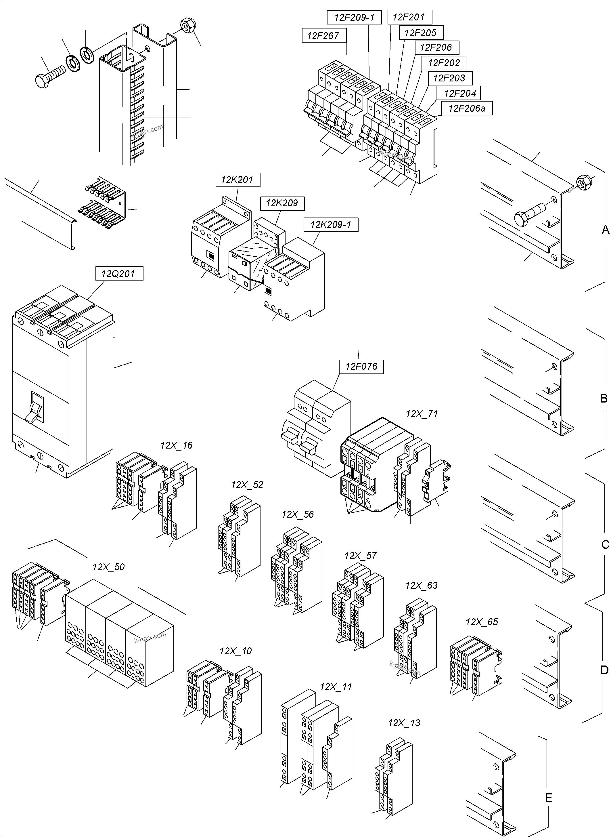 Komatsu parts book diagram for PC4000-6 S/N 58141: SWITCH FRAMING LOCATION 12