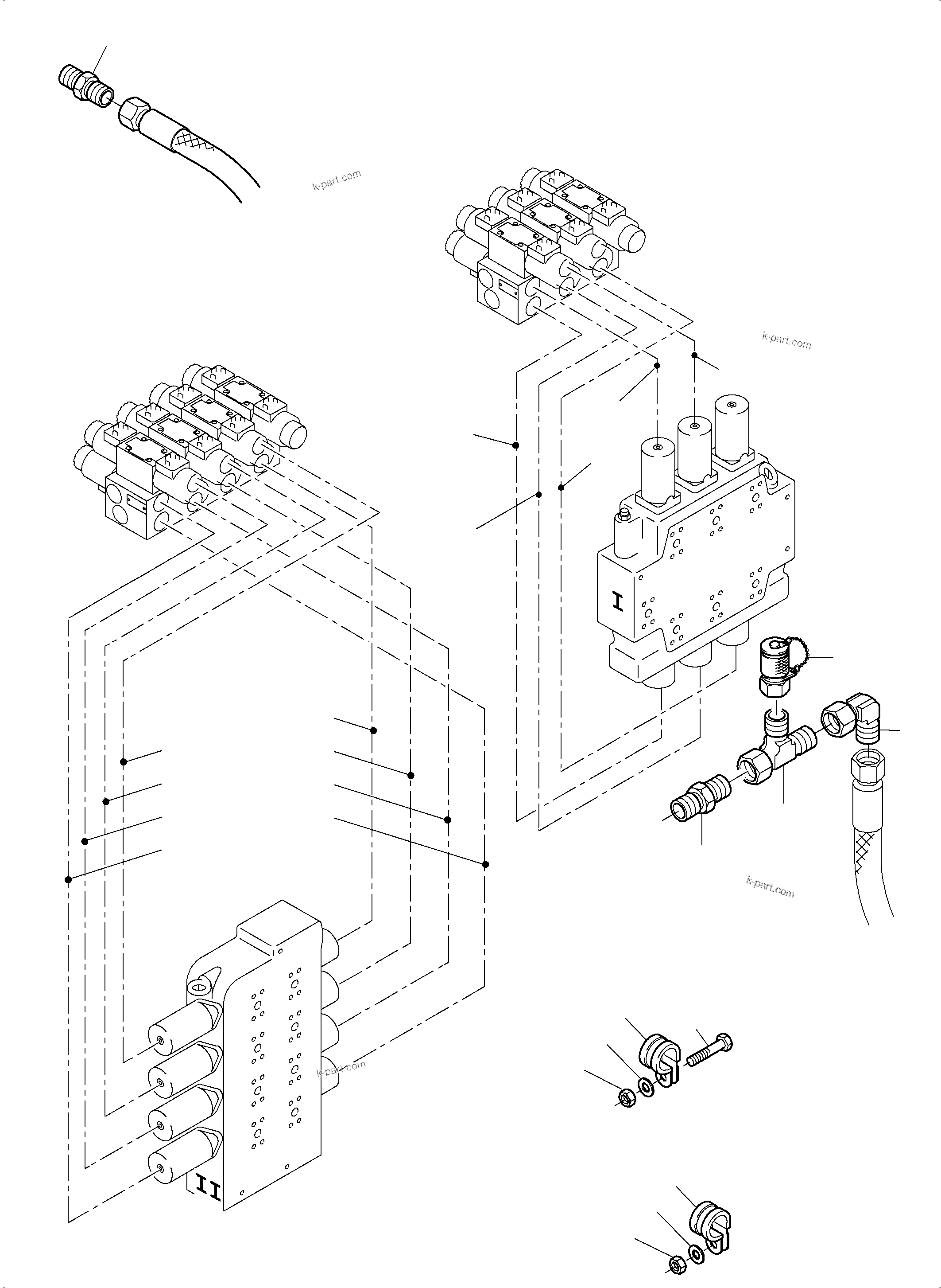 Komatsu parts book diagram for PC4000-6 S/N 58141: REMOT CONTROL MAINFOLD ARR.