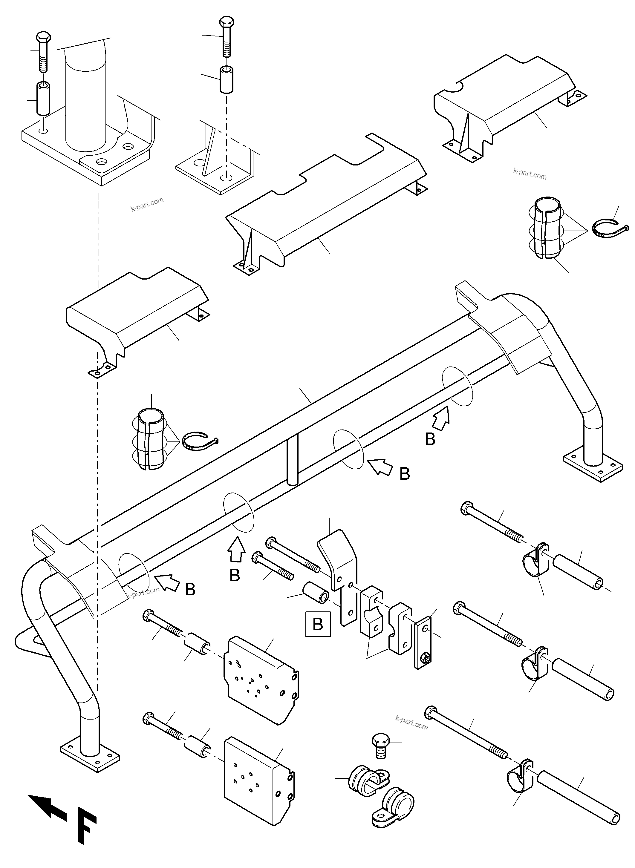 Komatsu parts book diagram for PC4000-6 S/N 58141: REMOT CONTROL MAINFOLD ARR.
