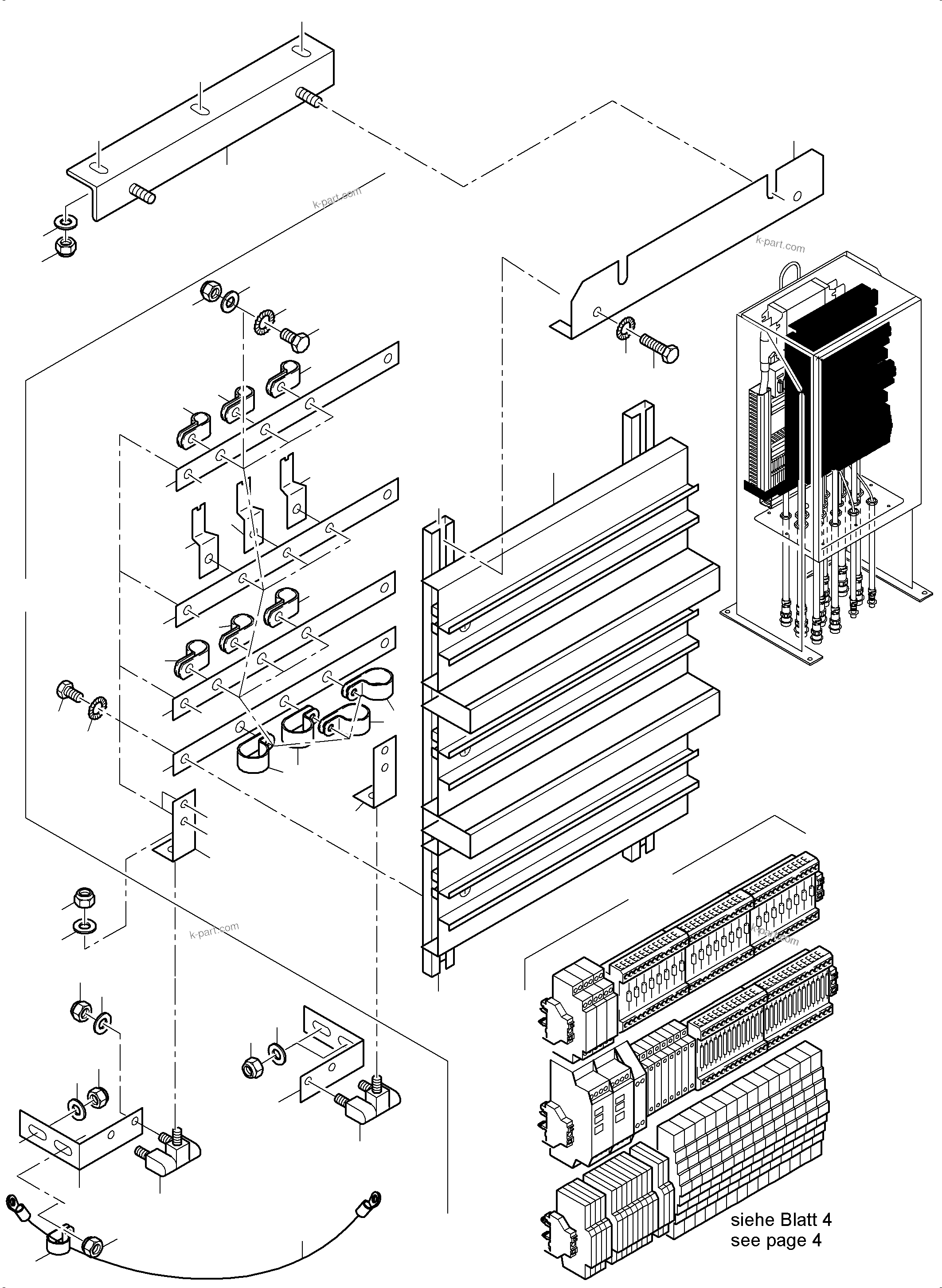 Komatsu parts book diagram for PC4000-6 S/N 58141: SWITCH CABINET ORT 51