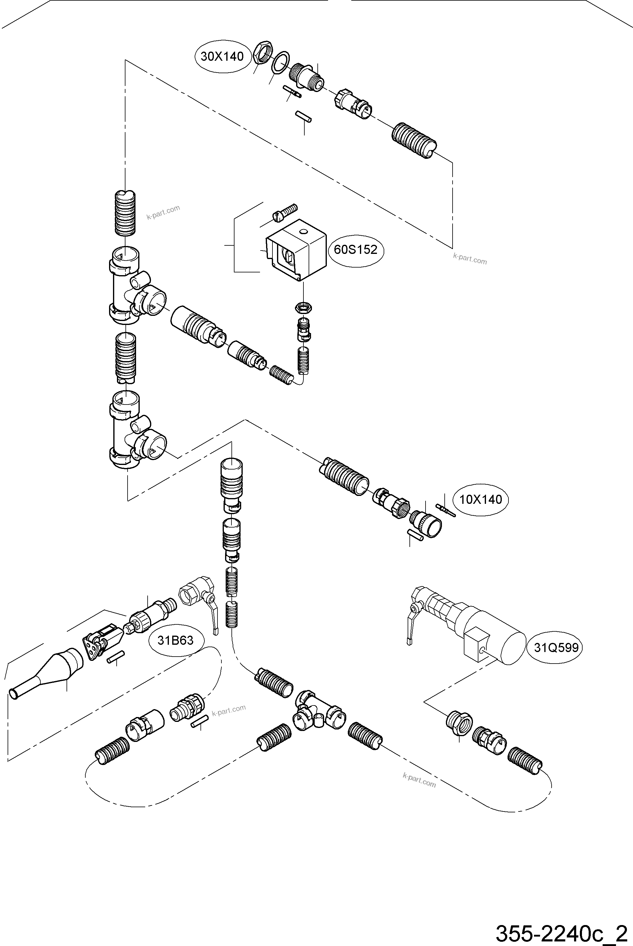 Komatsu parts book diagram for PC4000-6 S/N 58141: CABLES - TANK SENSOR
