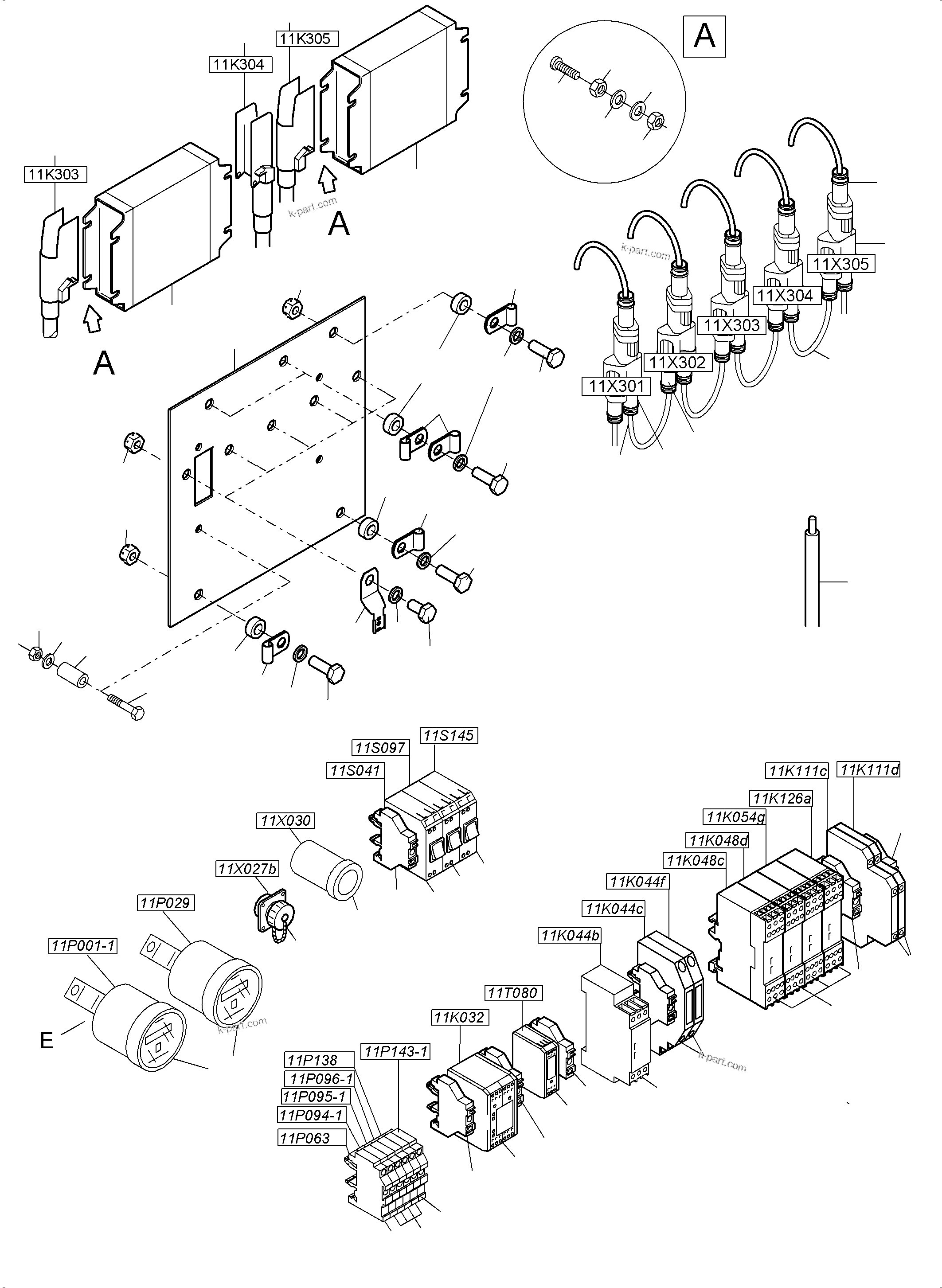 Komatsu parts book diagram for PC4000-6 S/N 58141: SWITCH FRAMING X2 LOCATION 11