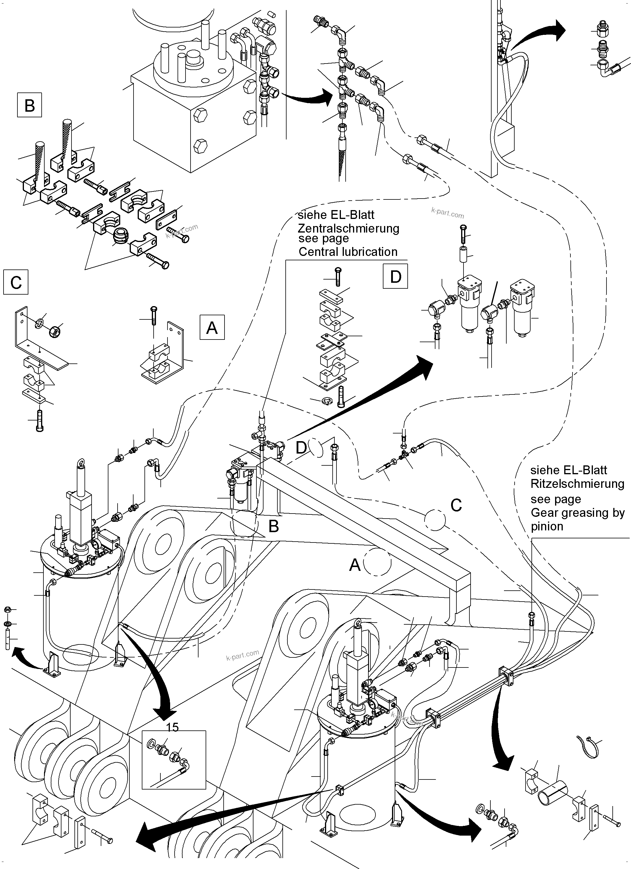 Komatsu parts book diagram for PC4000-6 S/N 58141: LUBE PUMP STATION ARRANGEMENT X2-BOX