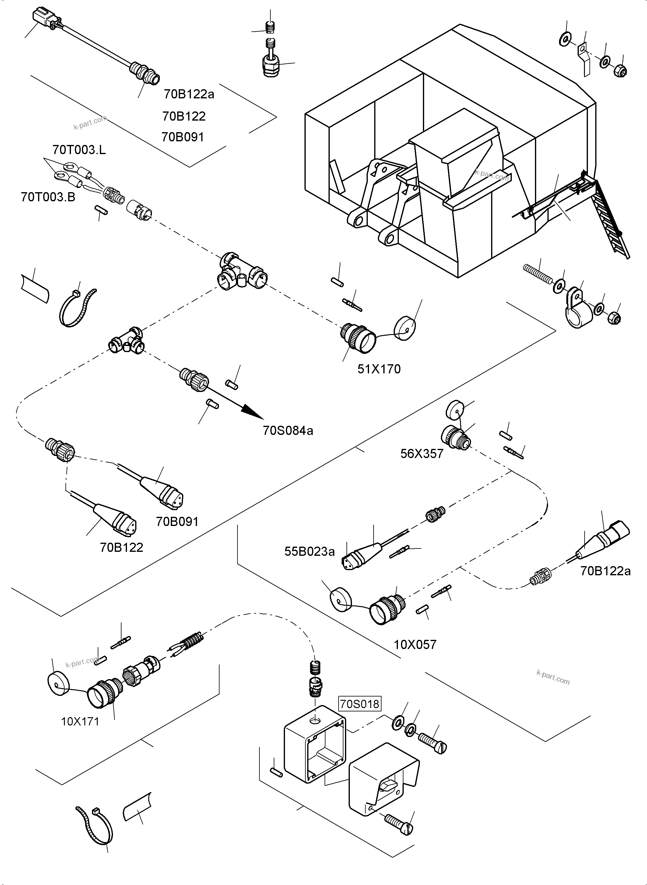 Komatsu parts book diagram for PC4000-6 S/N 58141: ELECTRIC PARTS - LADDER