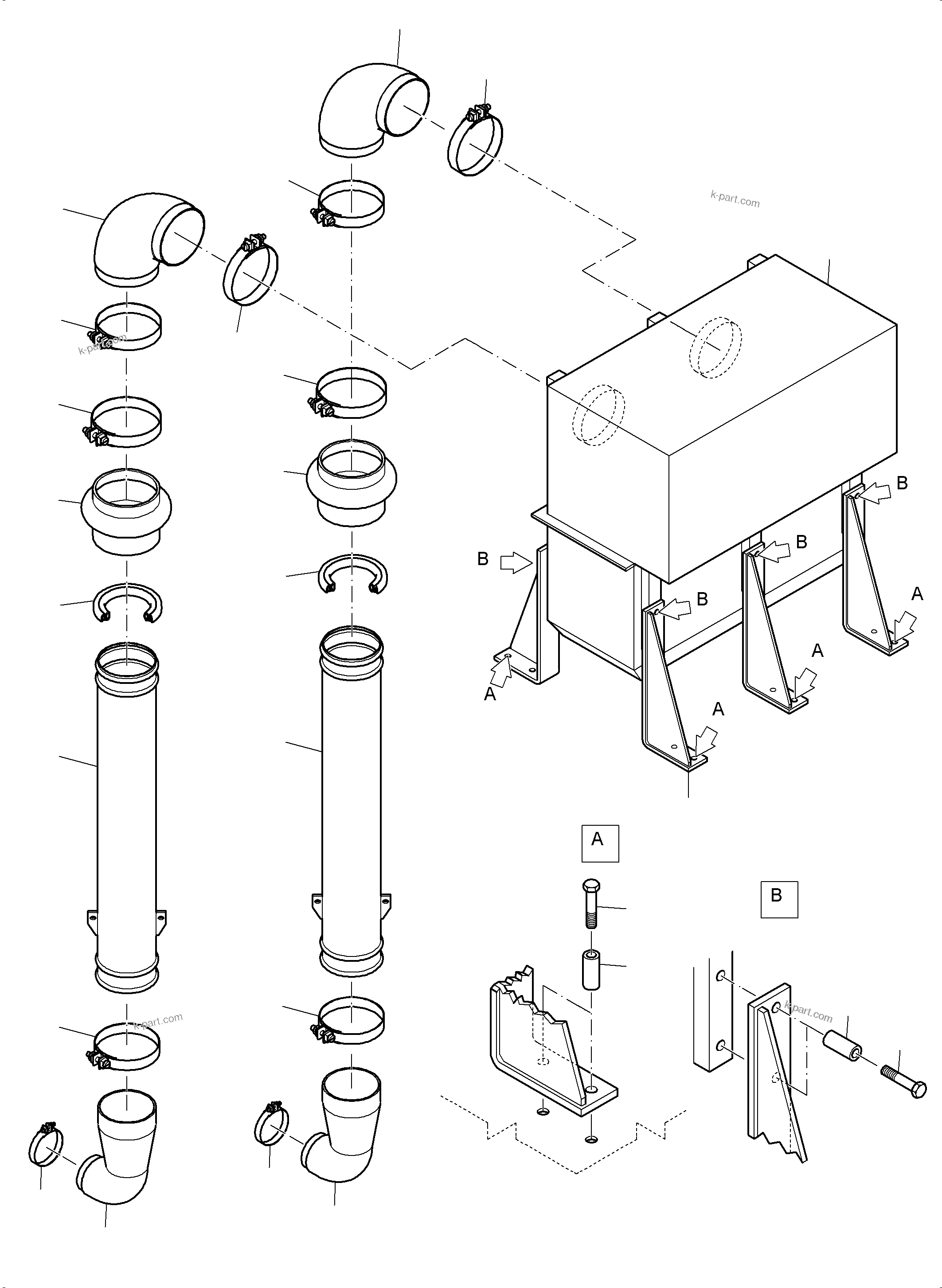 Komatsu parts book diagram for PC4000-6 S/N 58141: MOTOR AIR INTAKE