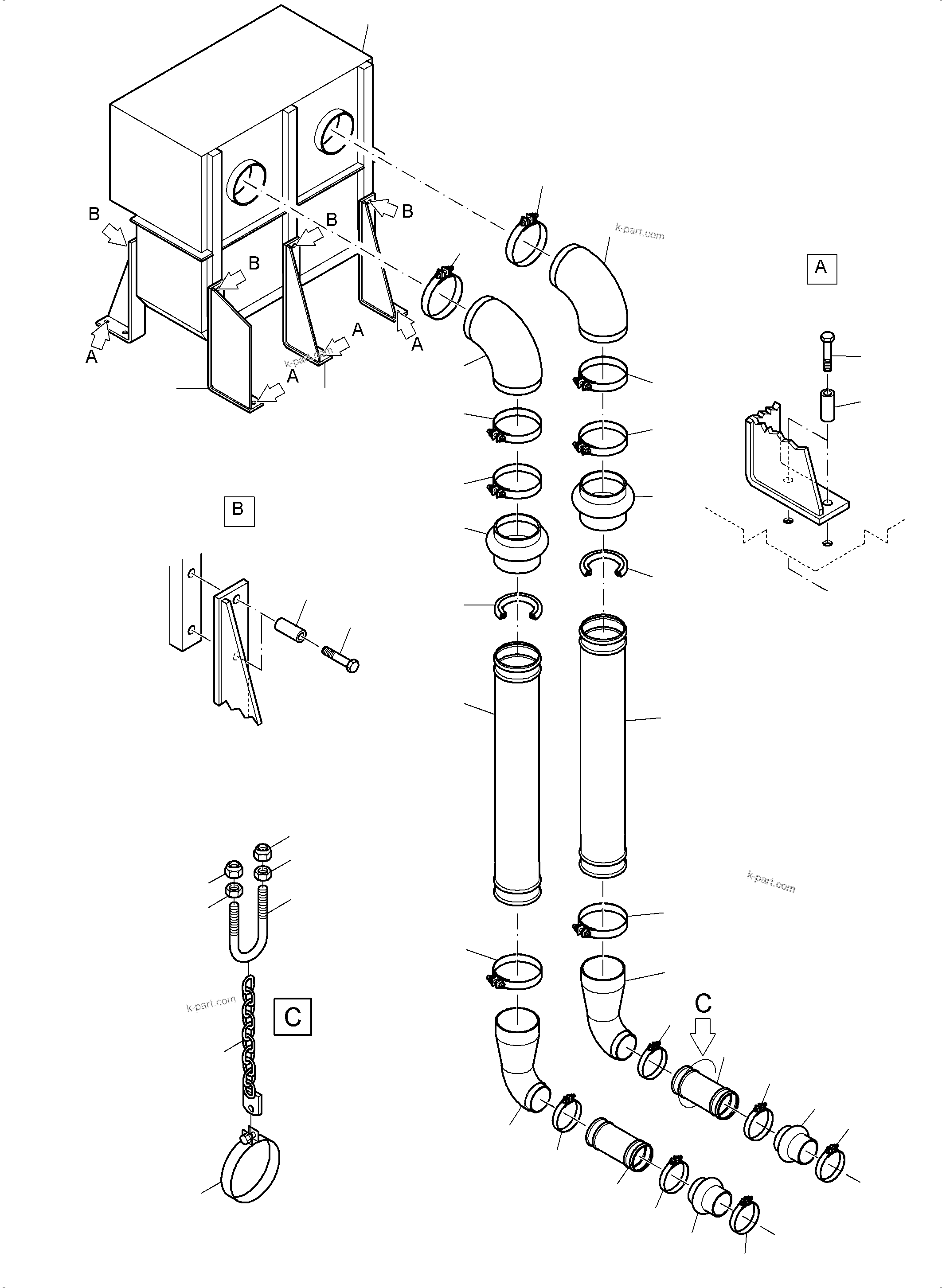Komatsu parts book diagram for PC4000-6 S/N 58141: MOTOR AIR INTAKE