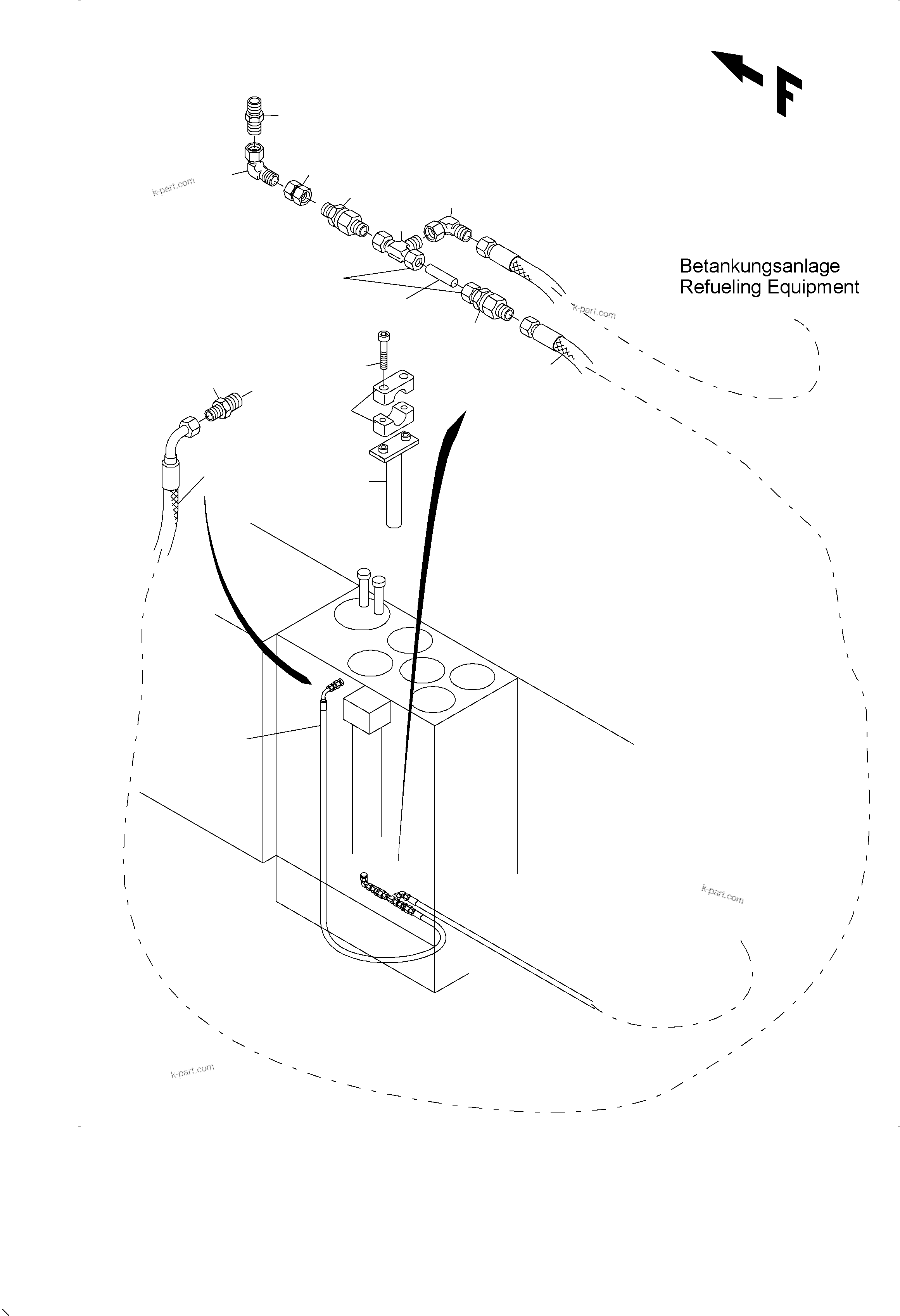Komatsu parts book diagram for PC4000-6 S/N 58141: MAIN OIL TANK