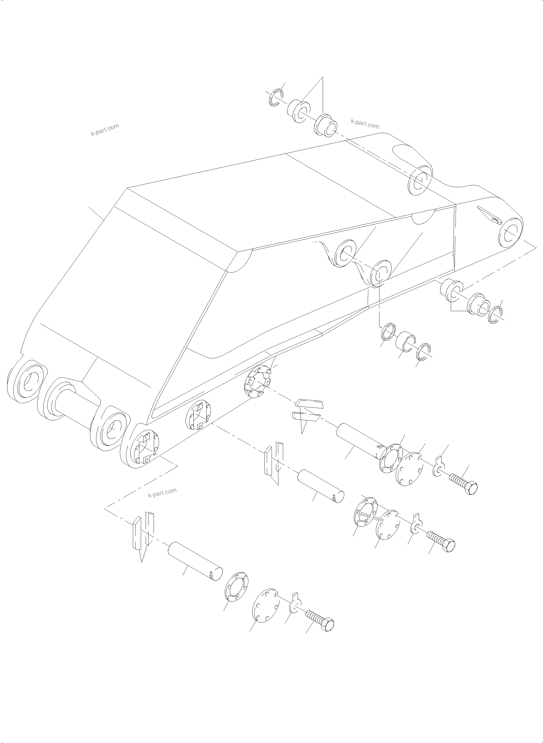 Komatsu parts book diagram for PC4000-6 S/N 58141: BULLCLAM BUCKET BOOM 7,15 M