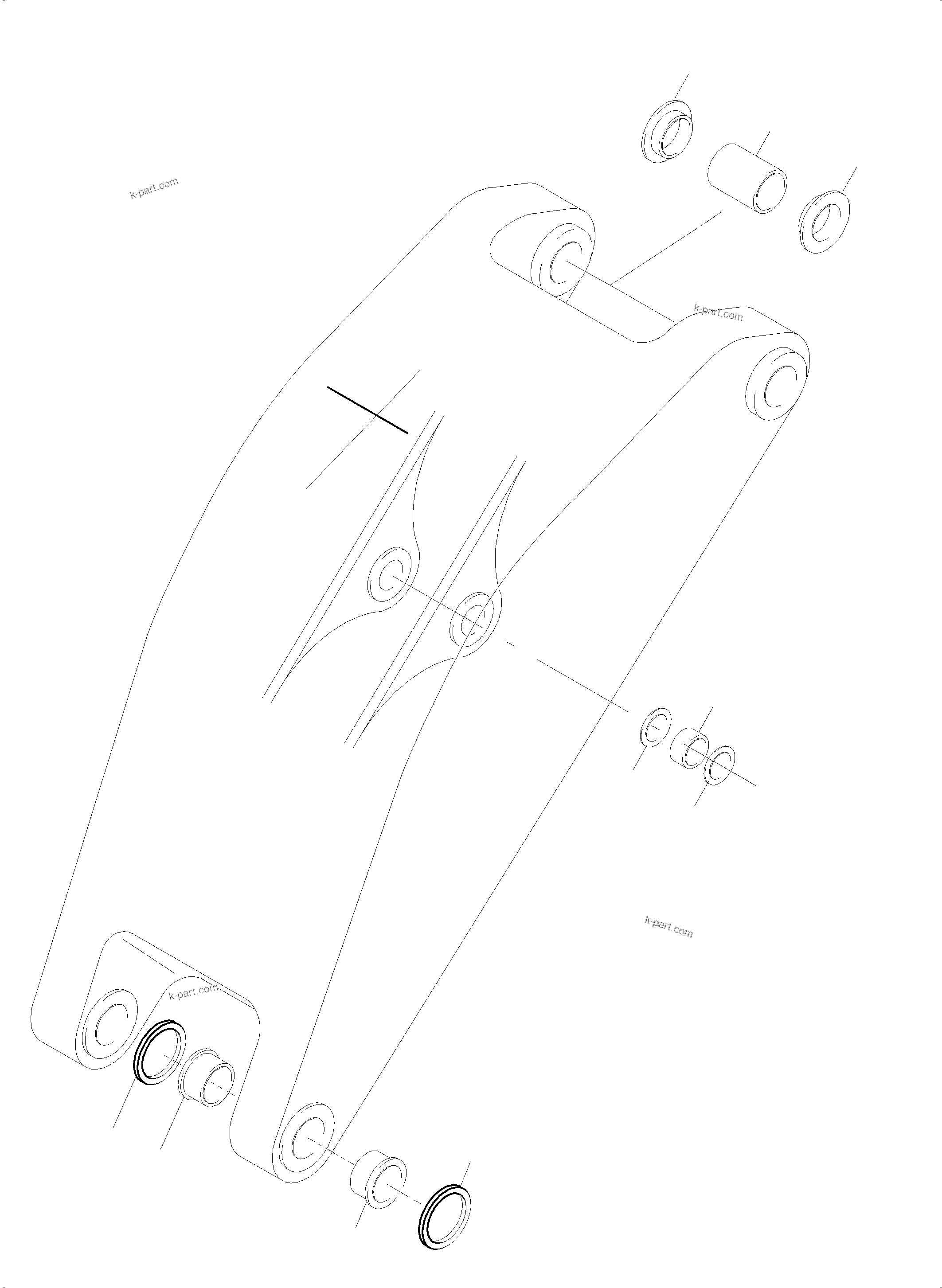 Komatsu parts book diagram for PC4000-6 S/N 58141: BULLCLAM BUCKET STICK 4,9 M