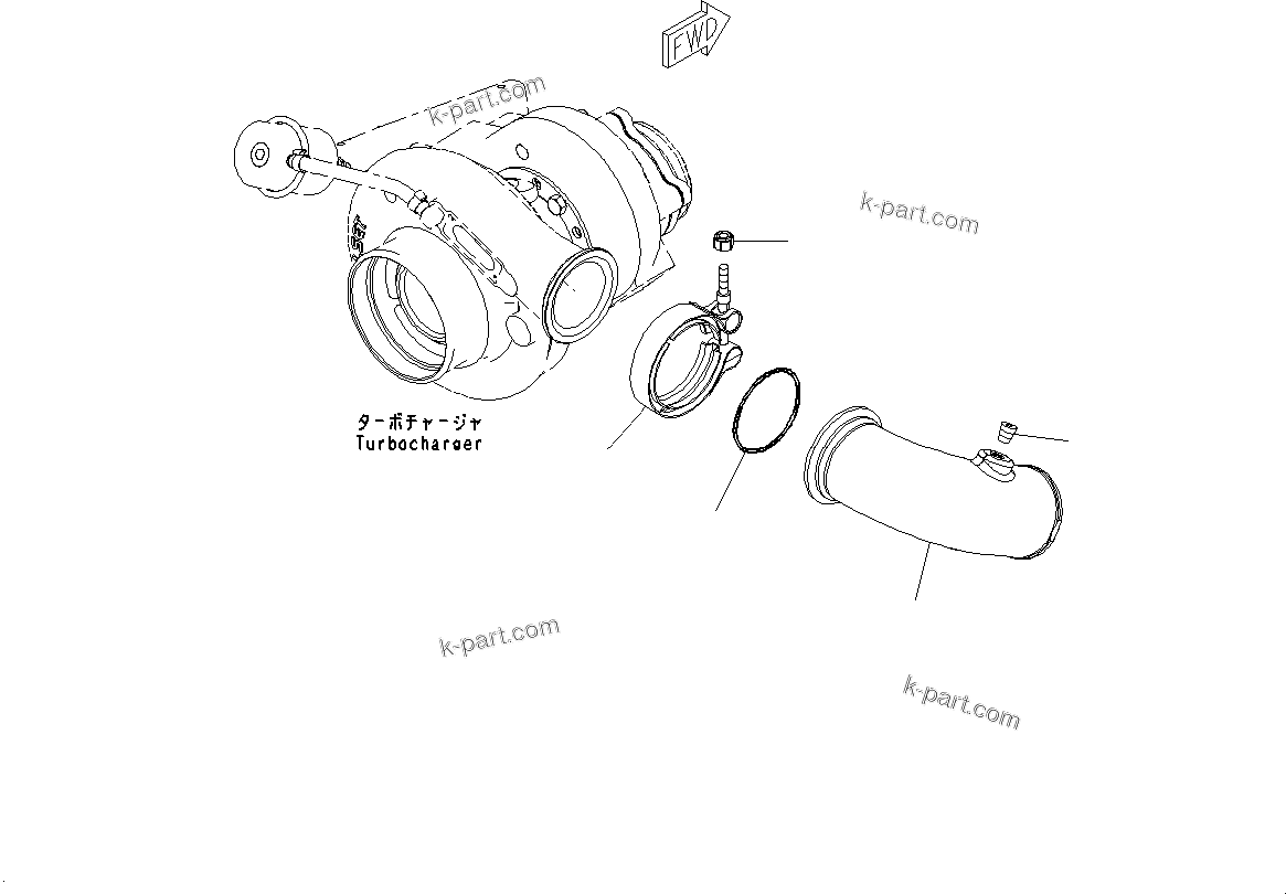Komatsu parts book diagram for SAA6D107E-1CC S/N 26540705-UP (For GD655-5): AIR TRANSFER CONNECTION