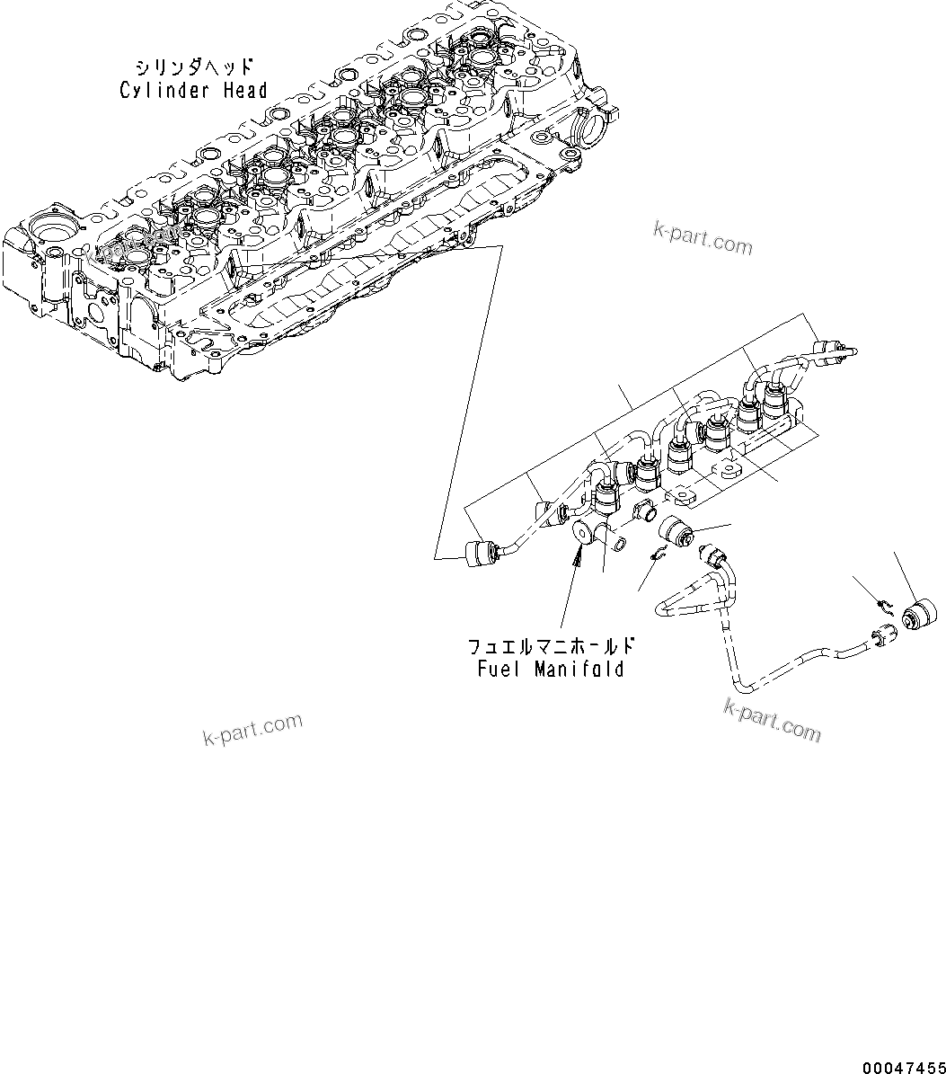 Komatsu parts book diagram for SAA6D107E-1CC S/N 26540705-UP (For GD655-5): FUEL SYSTEM COVER