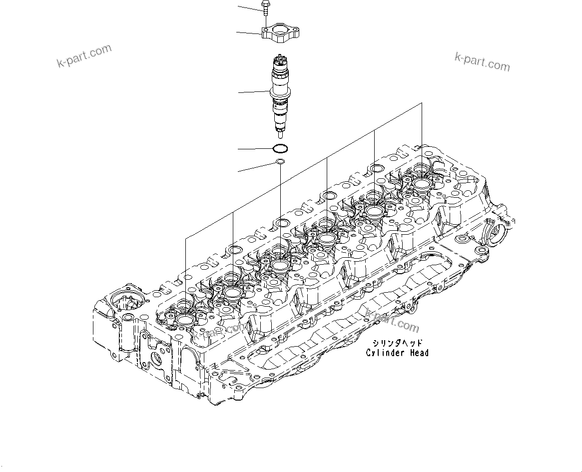 Komatsu parts book diagram for SAA6D107E-1CC S/N 26540705-UP (For GD655-5): FUEL INJECTOR (#26540705-36324325)
