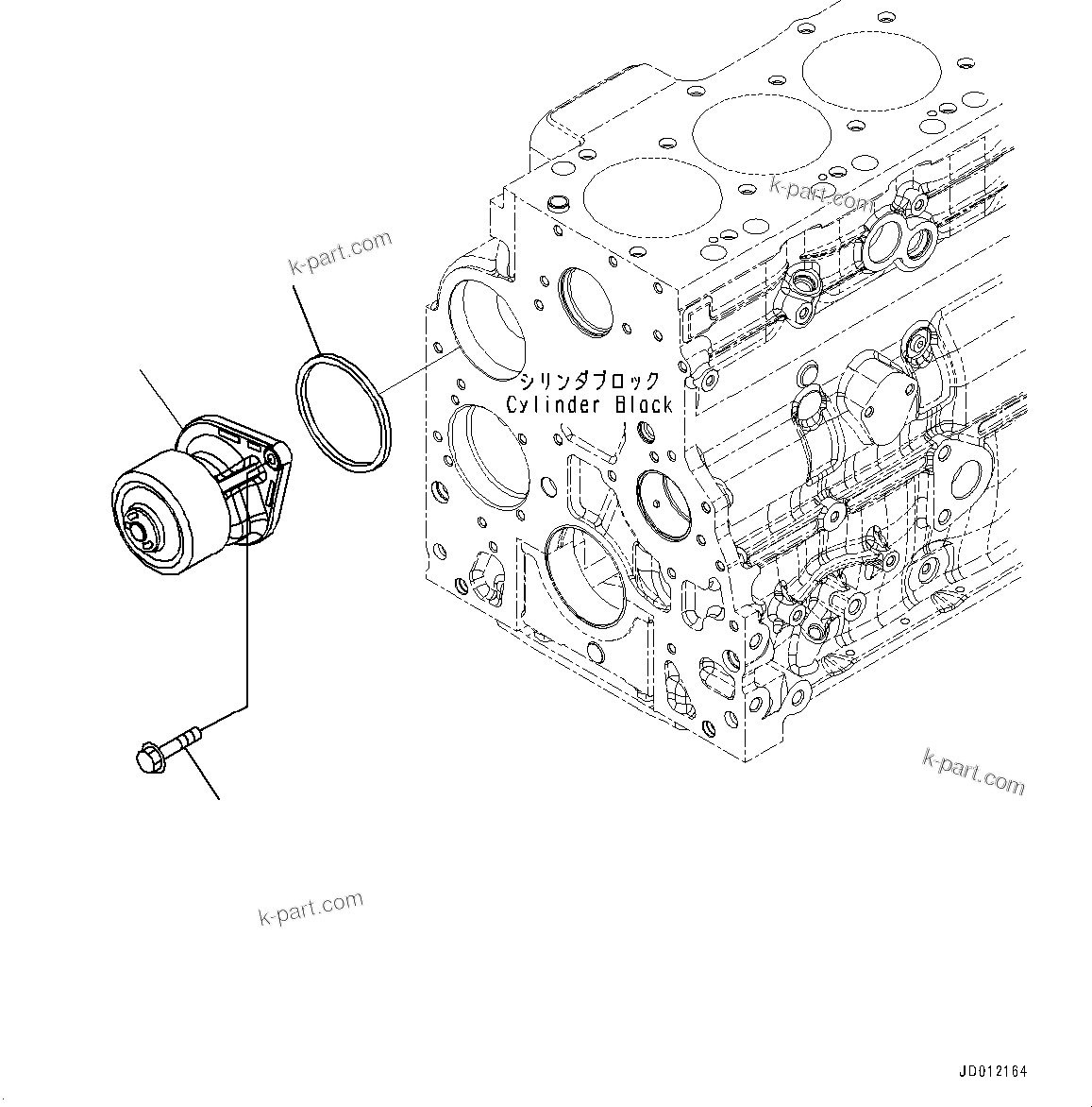 Komatsu parts book diagram for SAA6D107E-1CC S/N 26540705-UP (For GD655-5): WATER PUMP
