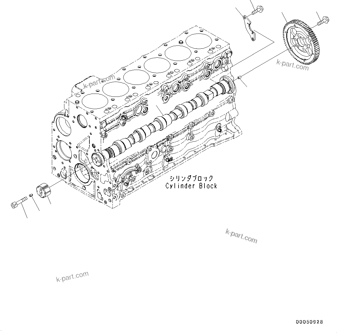Komatsu parts book diagram for SAA6D107E-1CC S/N 26540705-UP (For GD655-5): PARTS PERFORMANCE, CAMSHAFT