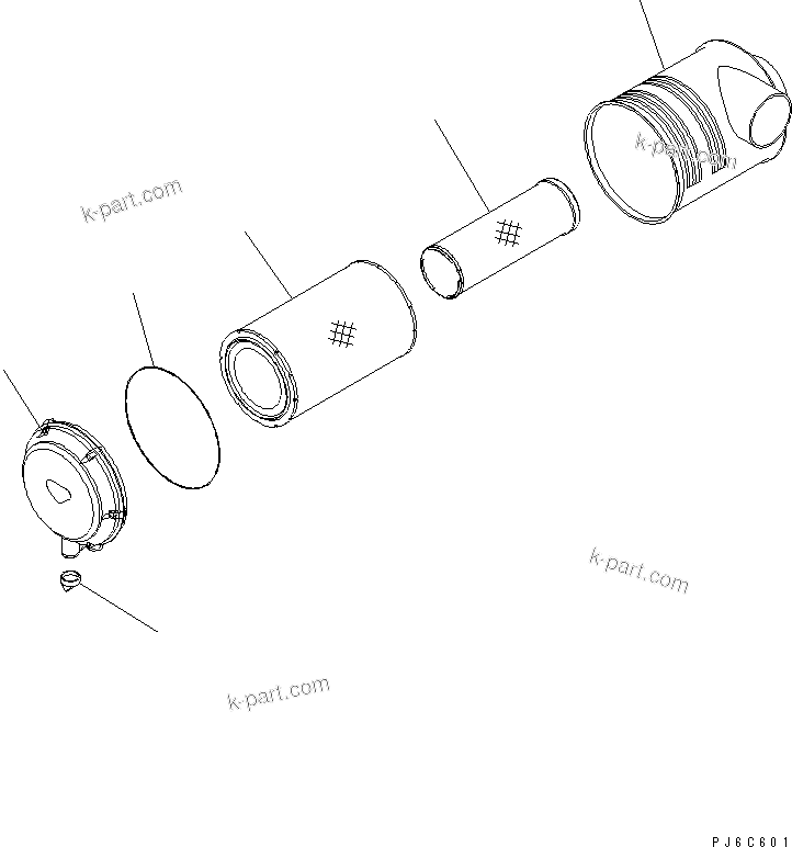 Komatsu parts book diagram for HM300-1L S/N A10001-UP: AIR CLEANER