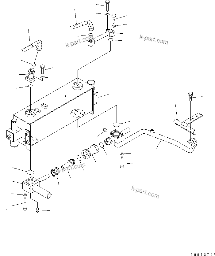 Komatsu parts book diagram for HM300-1L S/N A10001-UP: BRAKE OIL COOLER PIPING