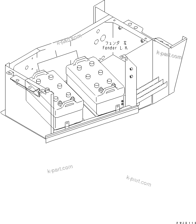 Komatsu parts book diagram for HM300-1L S/N A10001-UP: BATTERY