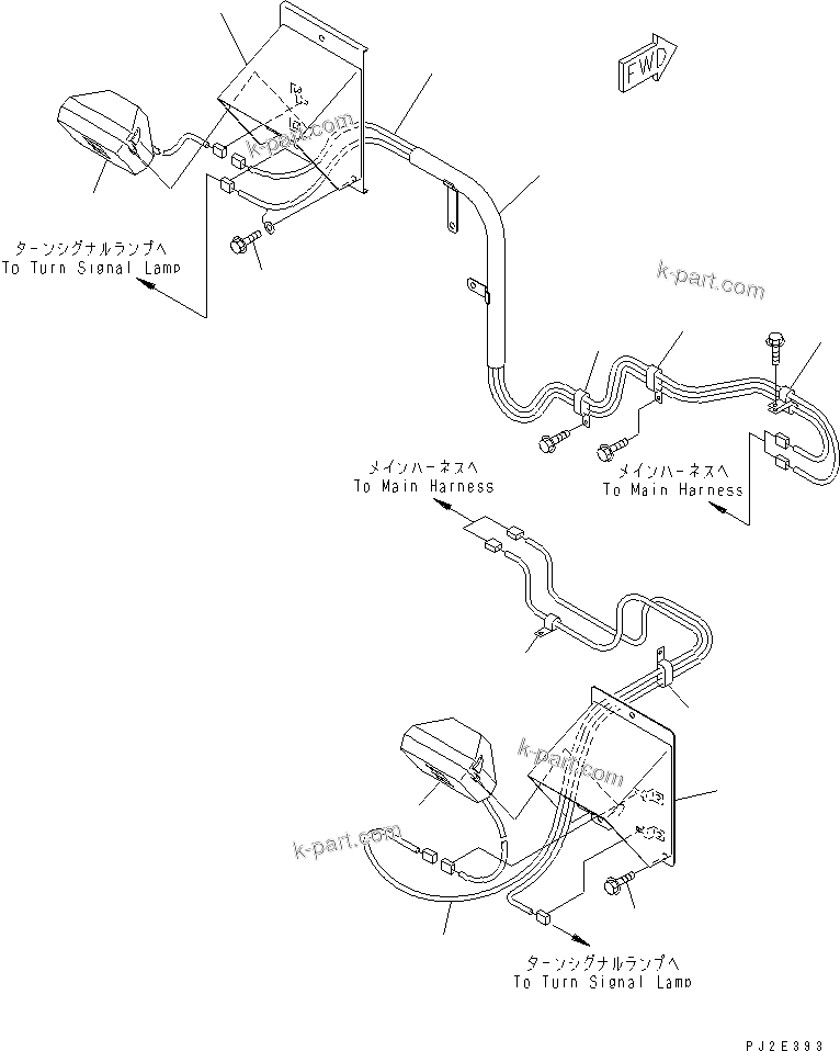 Komatsu parts book diagram for HM300-1L S/N A10001-UP: SIDE LAMP