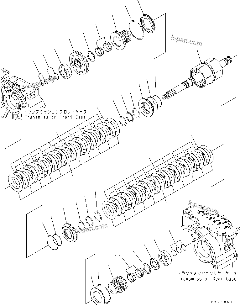 Komatsu parts book diagram for HM300-1L S/N A10001-UP: TRANSMISSION (FORWARD LOW AND REVERSE)