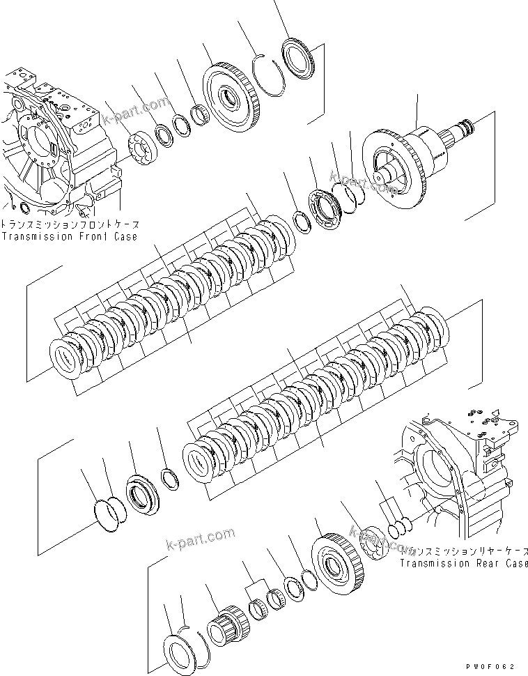 Komatsu parts book diagram for HM300-1L S/N A10001-UP: TRANSMISSION (FORWARD HIGH AND 1ST)