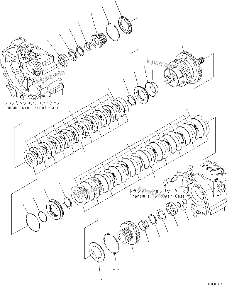 Komatsu parts book diagram for HM300-1L S/N A10001-UP: TRANSMISSION (2ND AND 3RD)