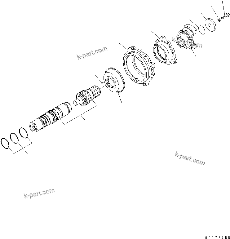 Komatsu parts book diagram for HM300-1L S/N A10001-UP: TRANSMISSION (OUTPUT)