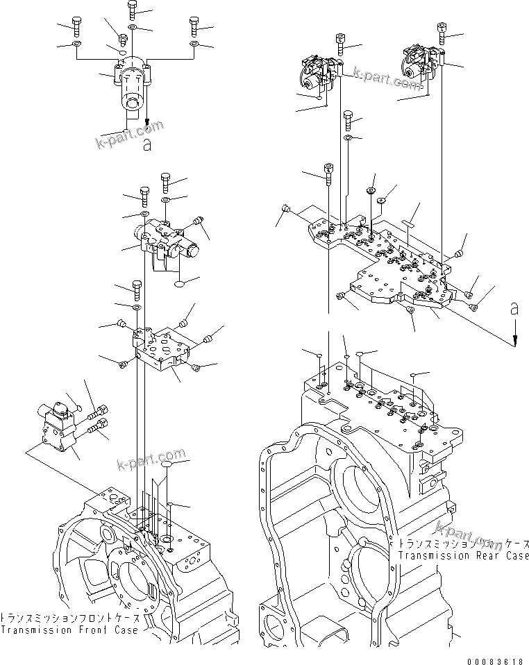 Komatsu parts book diagram for HM300-1L S/N A10001-UP: CONTROL VALVE