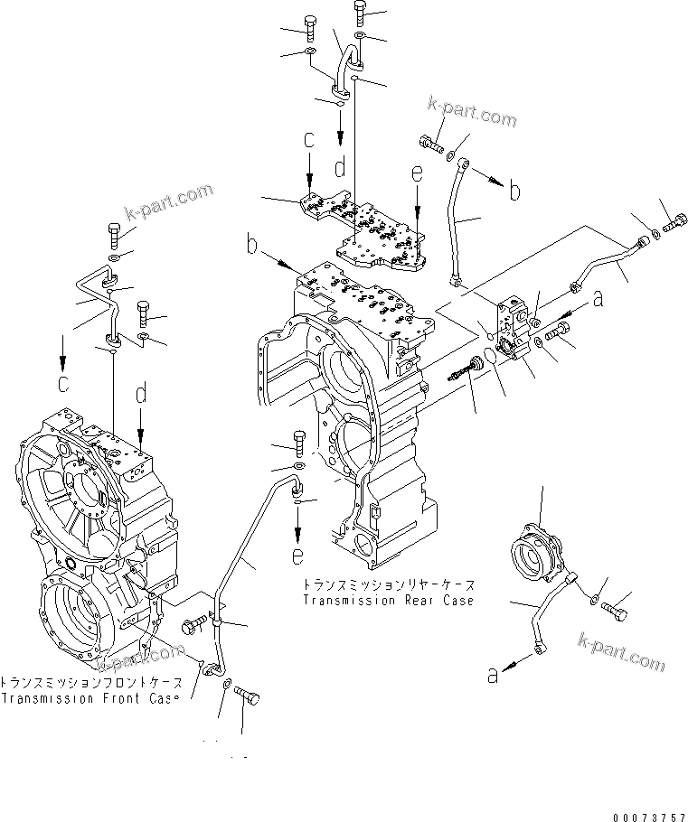 Komatsu parts book diagram for HM300-1L S/N A10001-UP: TRANSMISSION (PIPING)